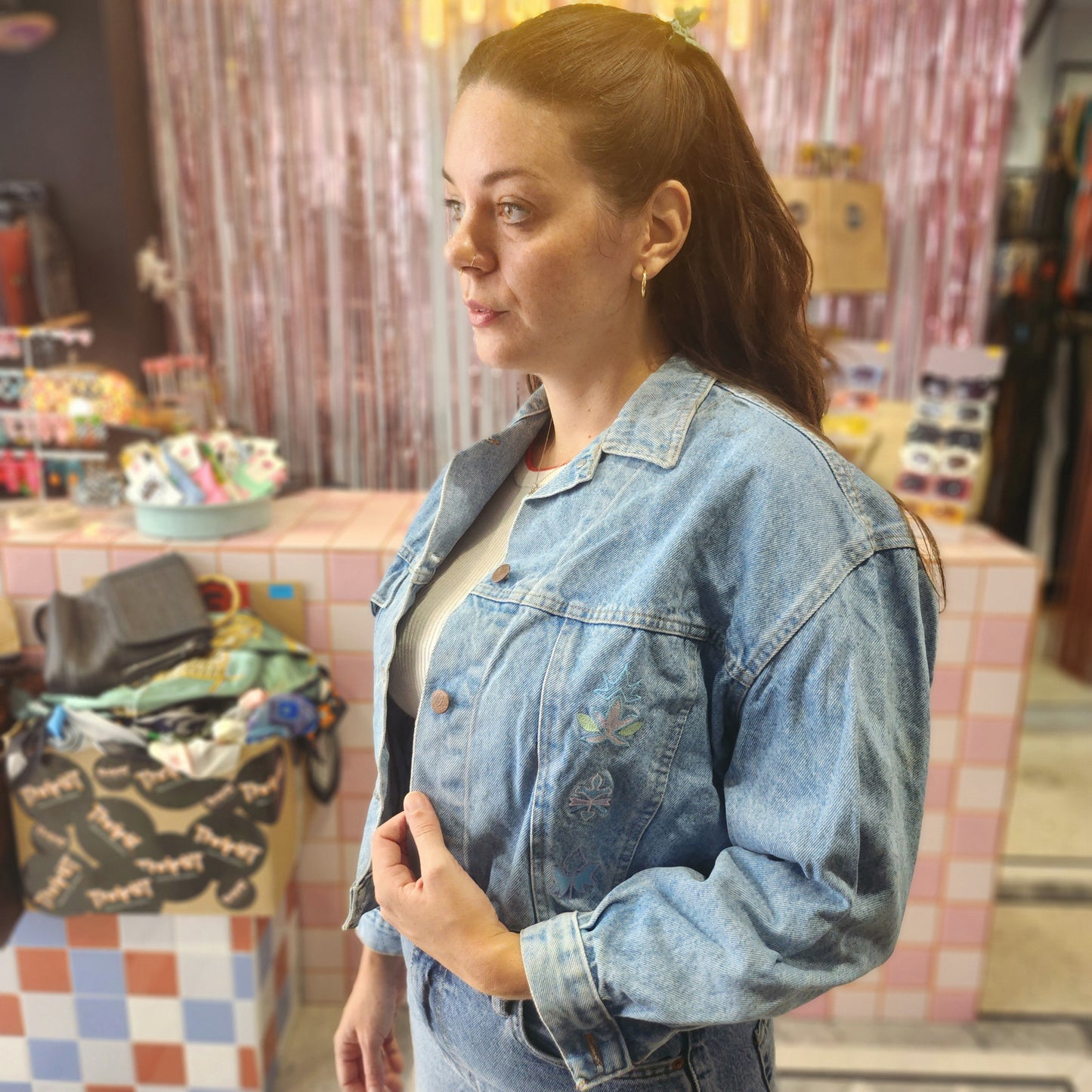 Embroidered Vintage Jean Jacket