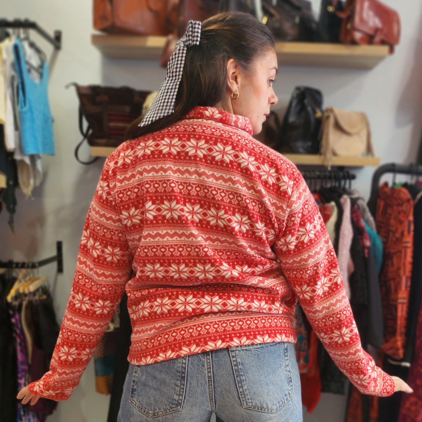 Red Vintage ZipUp Fleece