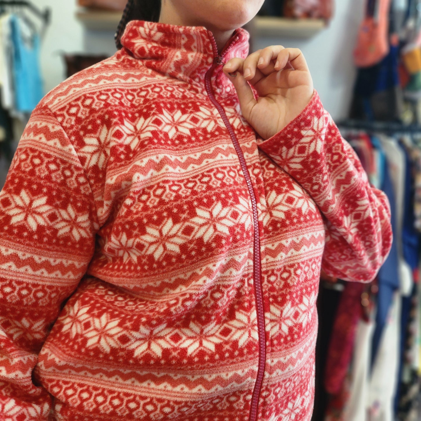 Red Vintage ZipUp Fleece