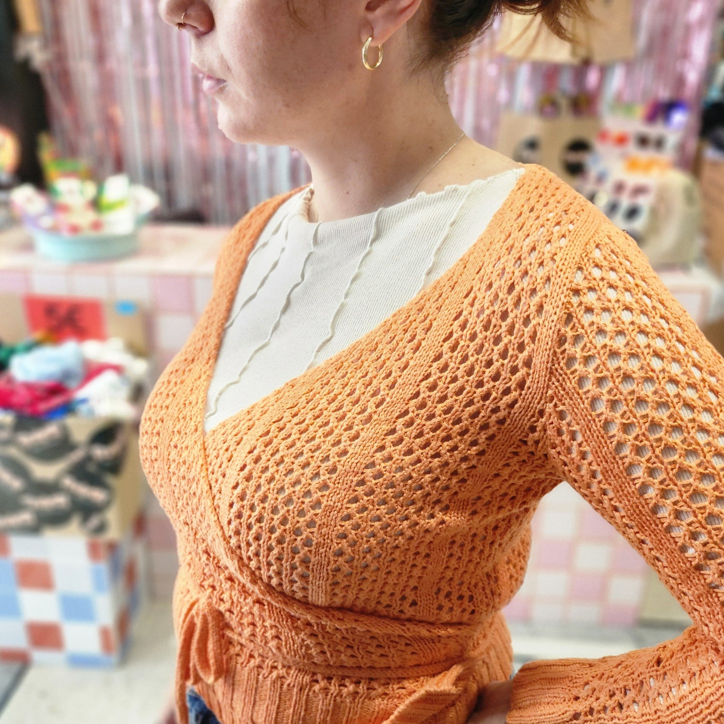 Knitted Wrap Top
