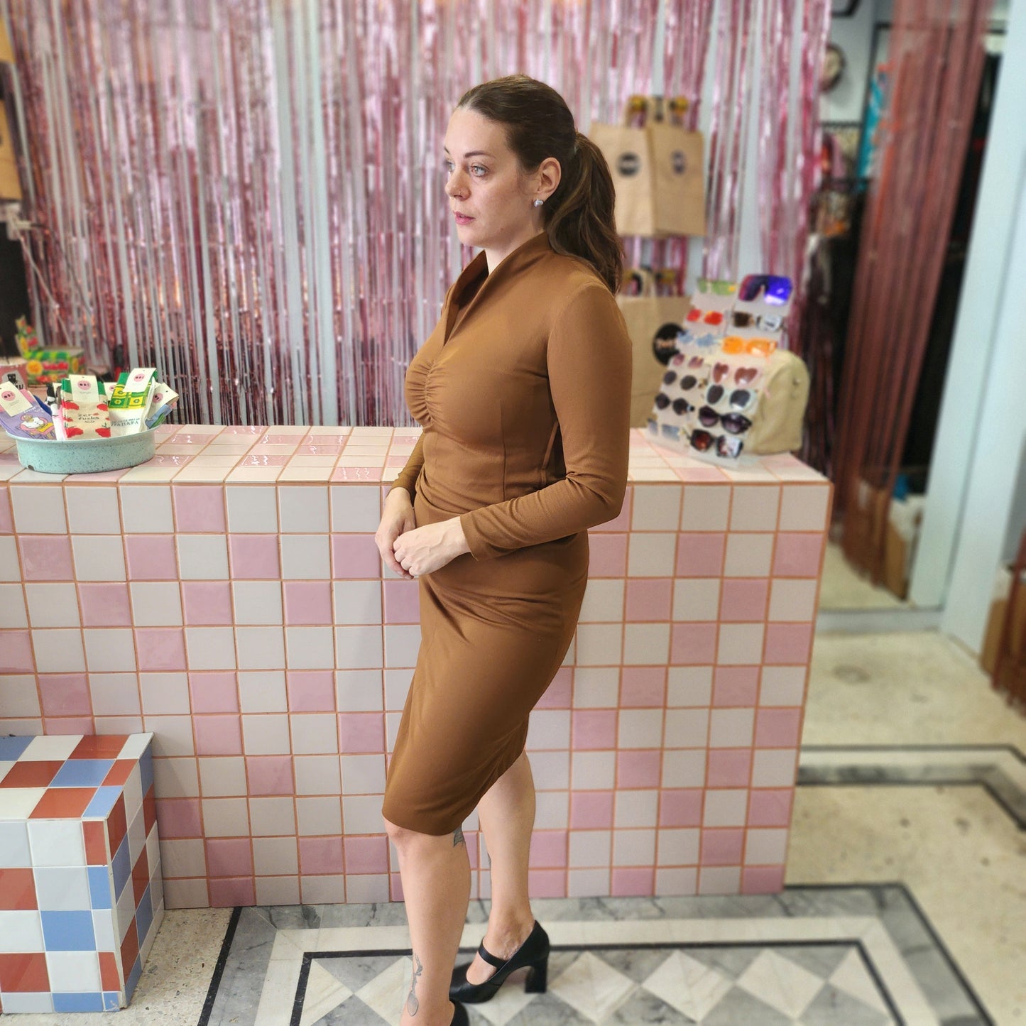 Vintage High Neck Dress