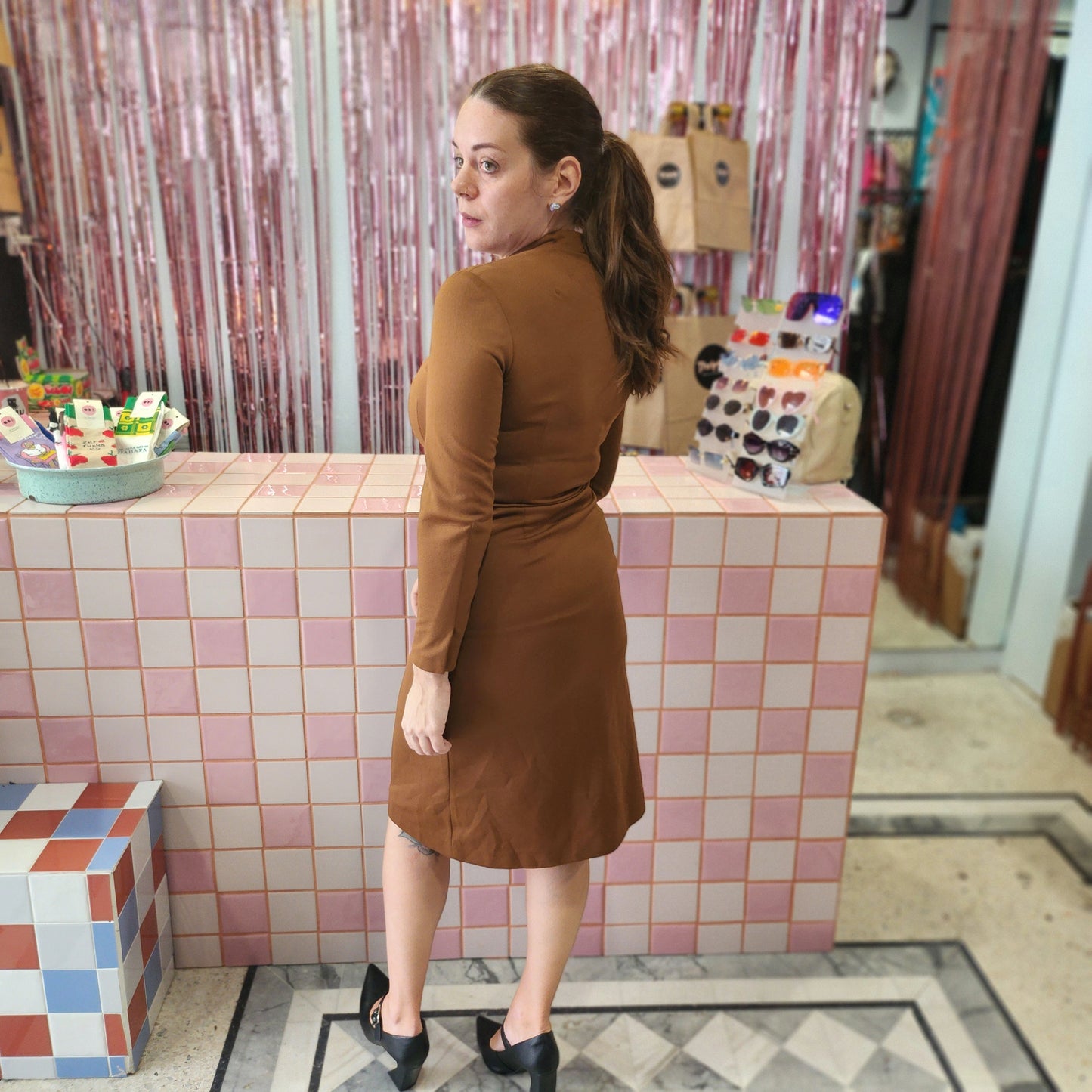 Vintage High Neck Dress
