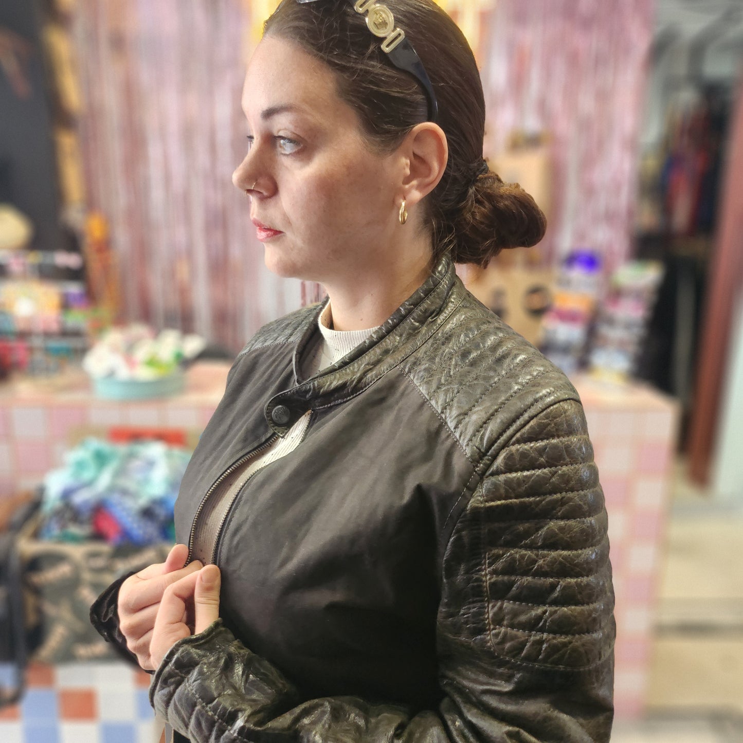 Vintage Gipsy Green Leather Jacket