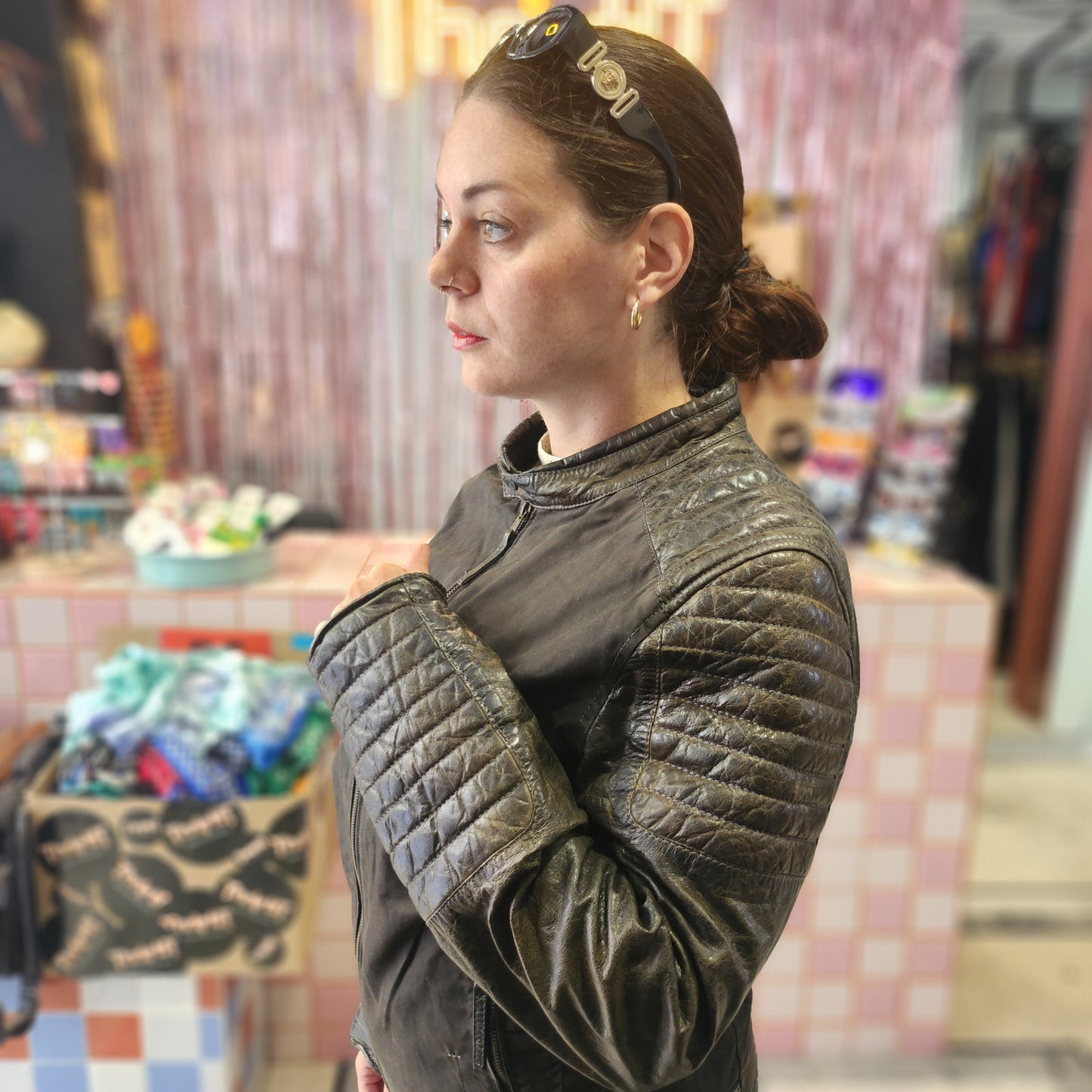 Vintage Gipsy Green Leather Jacket