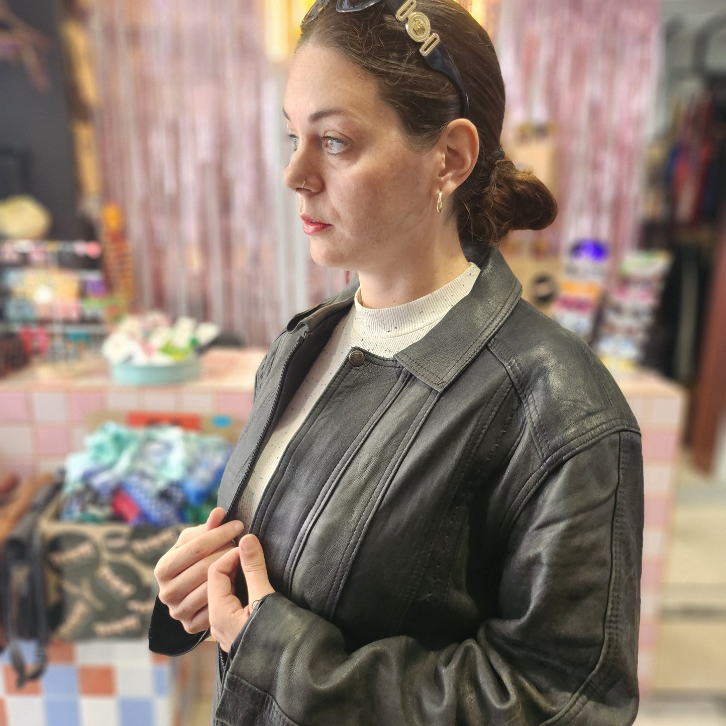 Detailed Leather Jacket