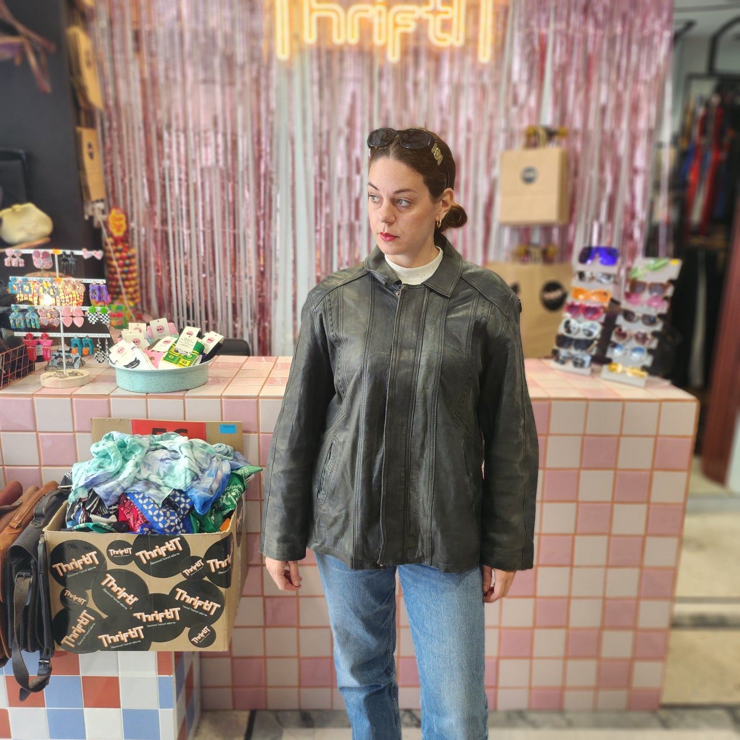Detailed Leather Jacket