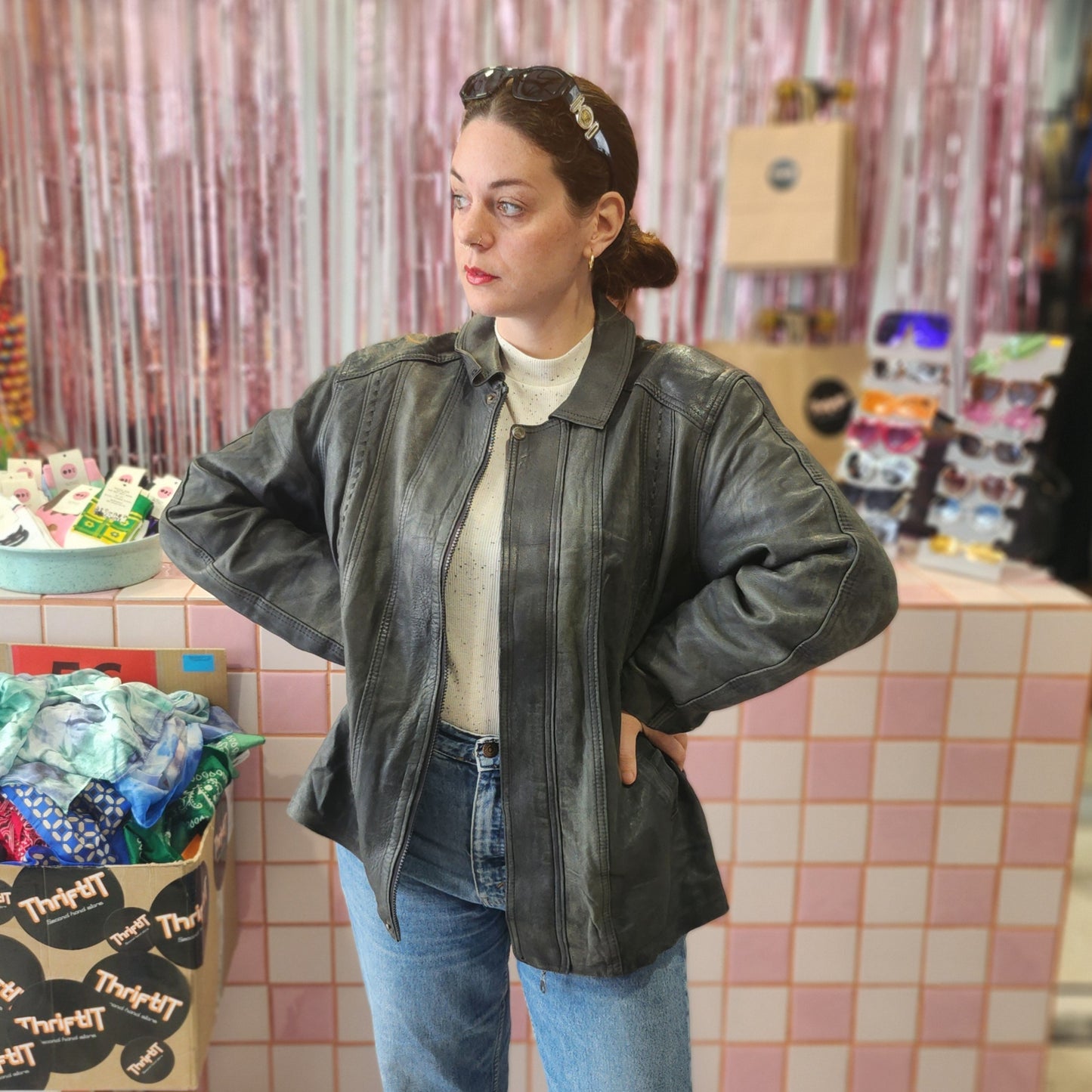 Detailed Leather Jacket
