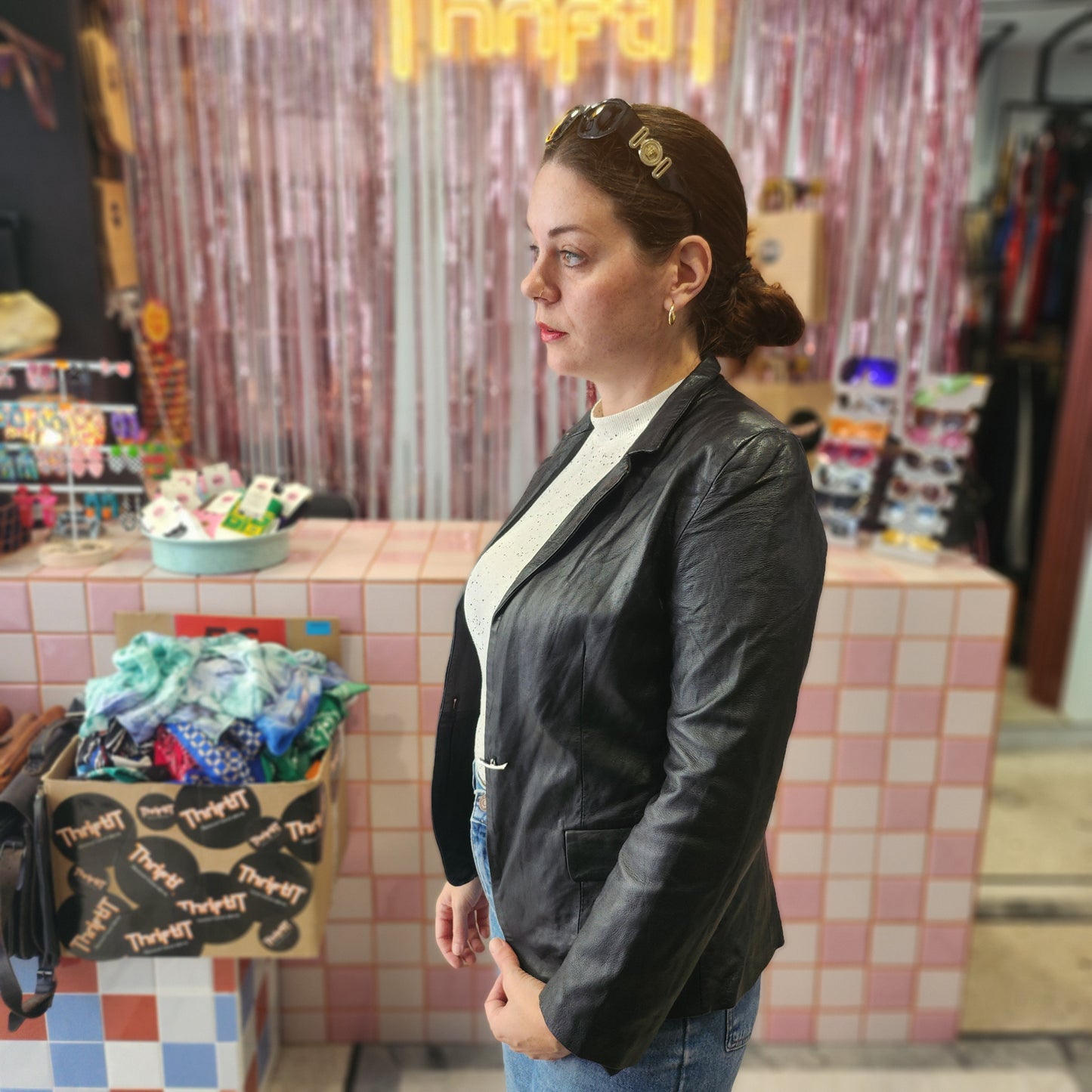 Elegant Vintage Leathet Blazer
