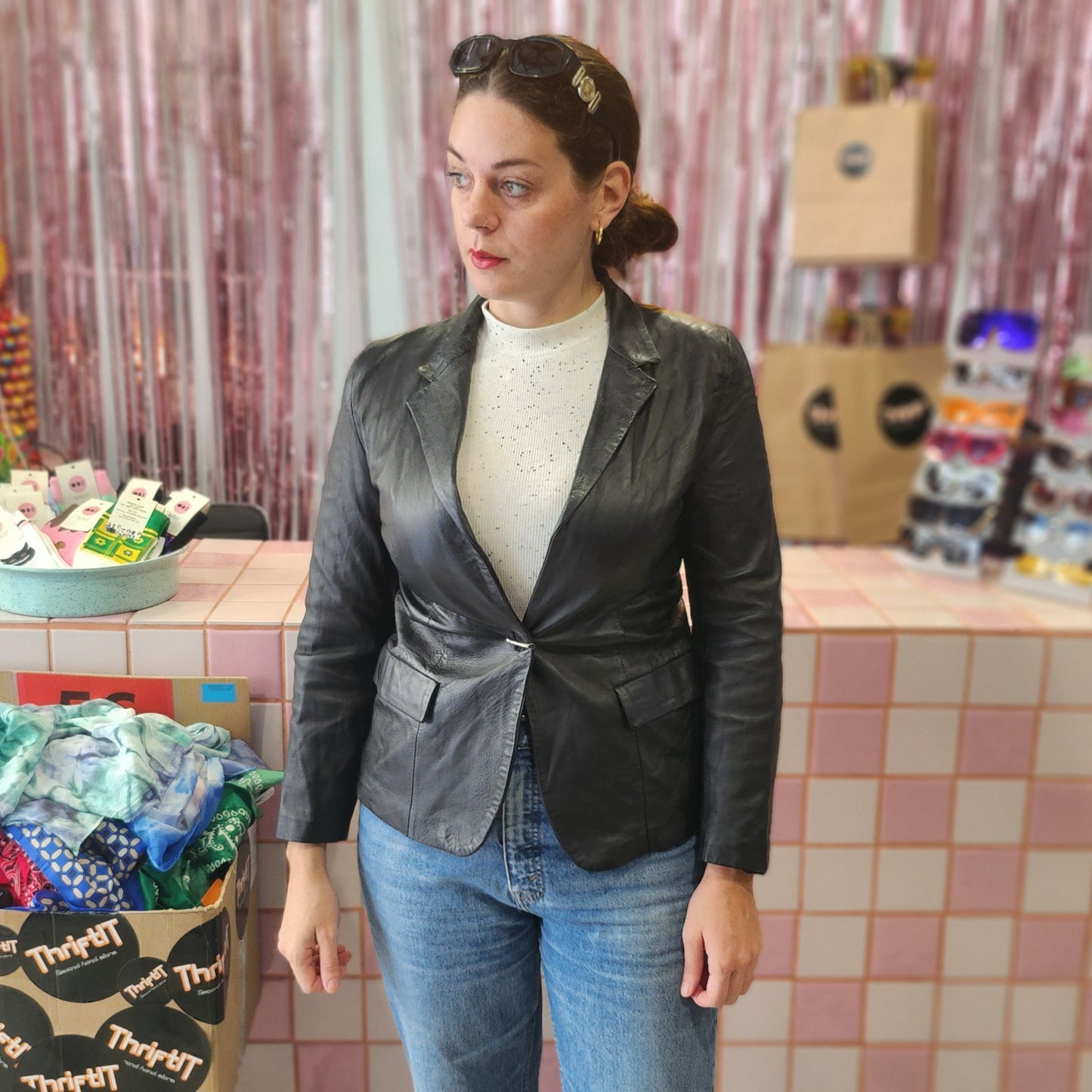 Elegant Vintage Leathet Blazer