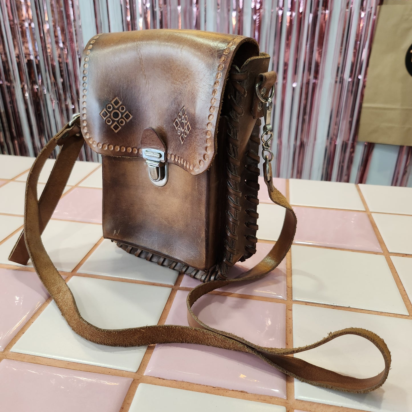 Vintage Leather Decorated Bag