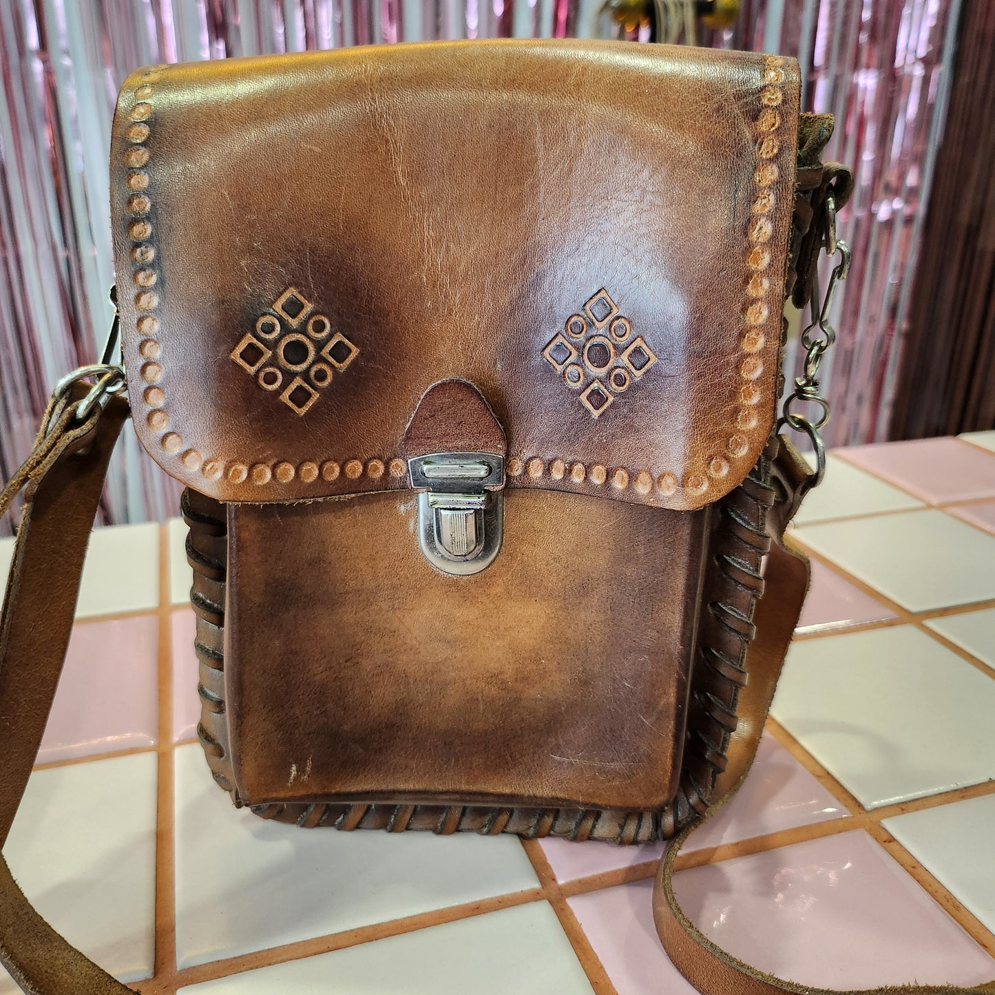 Vintage Leather Decorated Bag