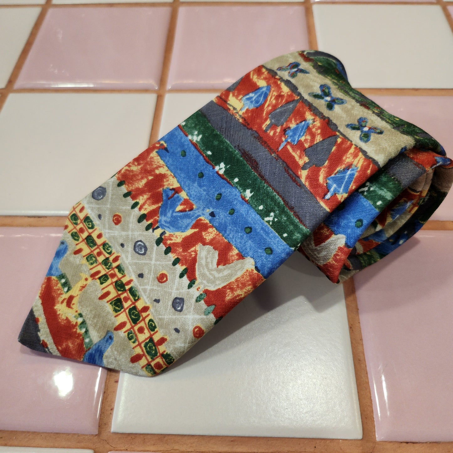 Vintage Silk Tie Painting