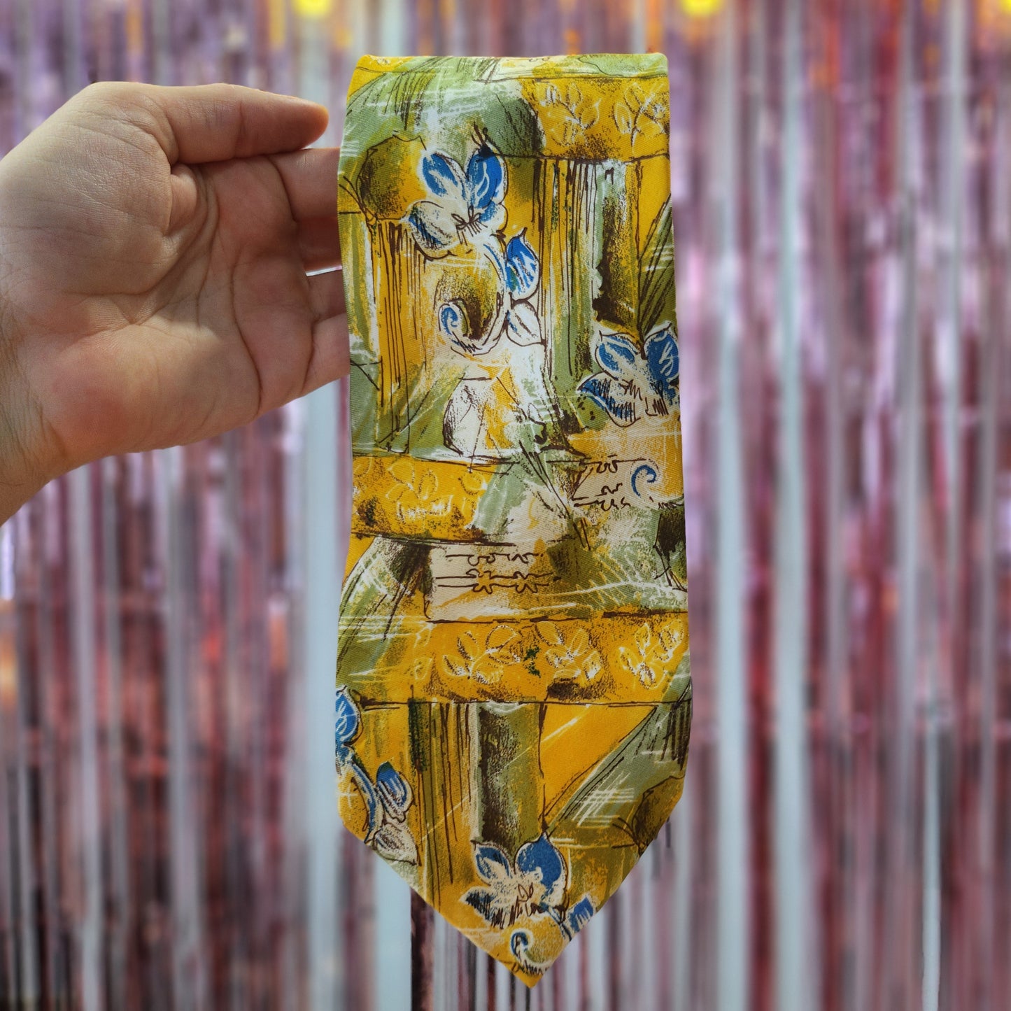Vintage Silk Tie Yellow