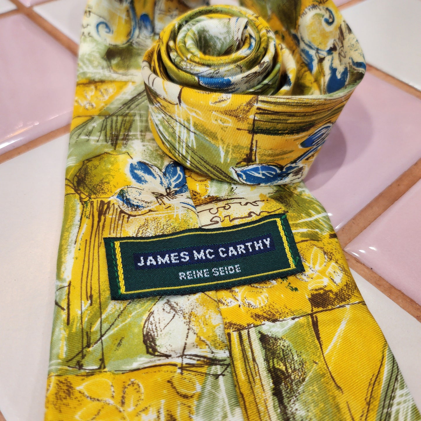 Vintage Silk Tie Yellow