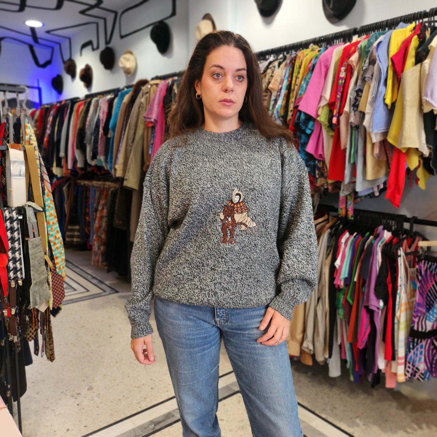 Mens Vintage Knitted Crewneck