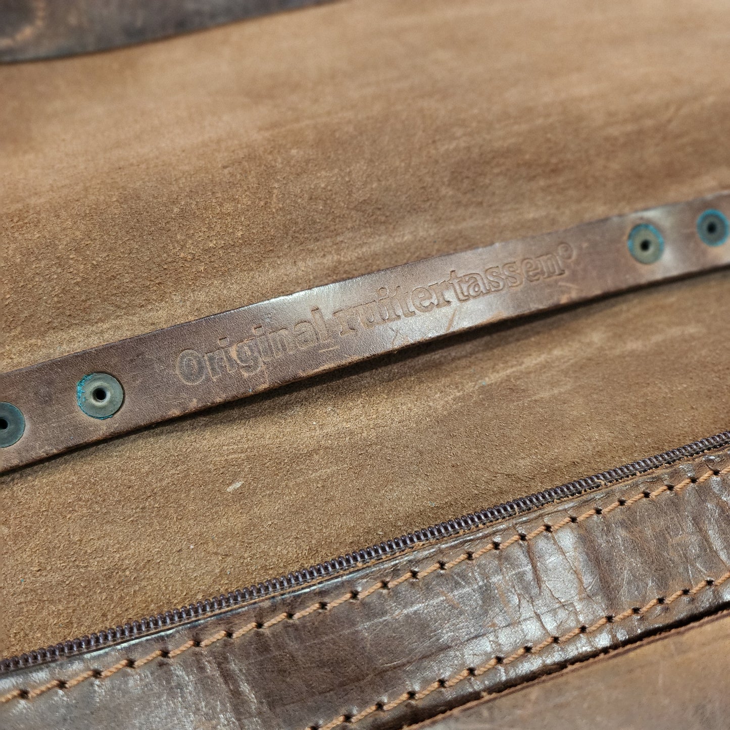 Vintage Leather Briefcase with Straps