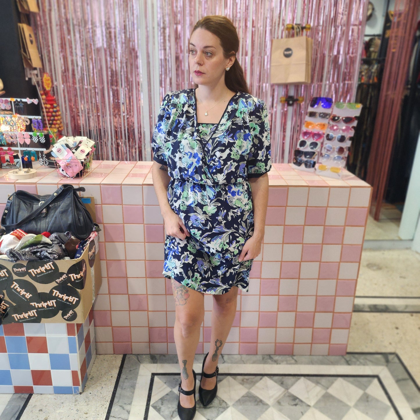 100% Silk Vintage Patterned Dress