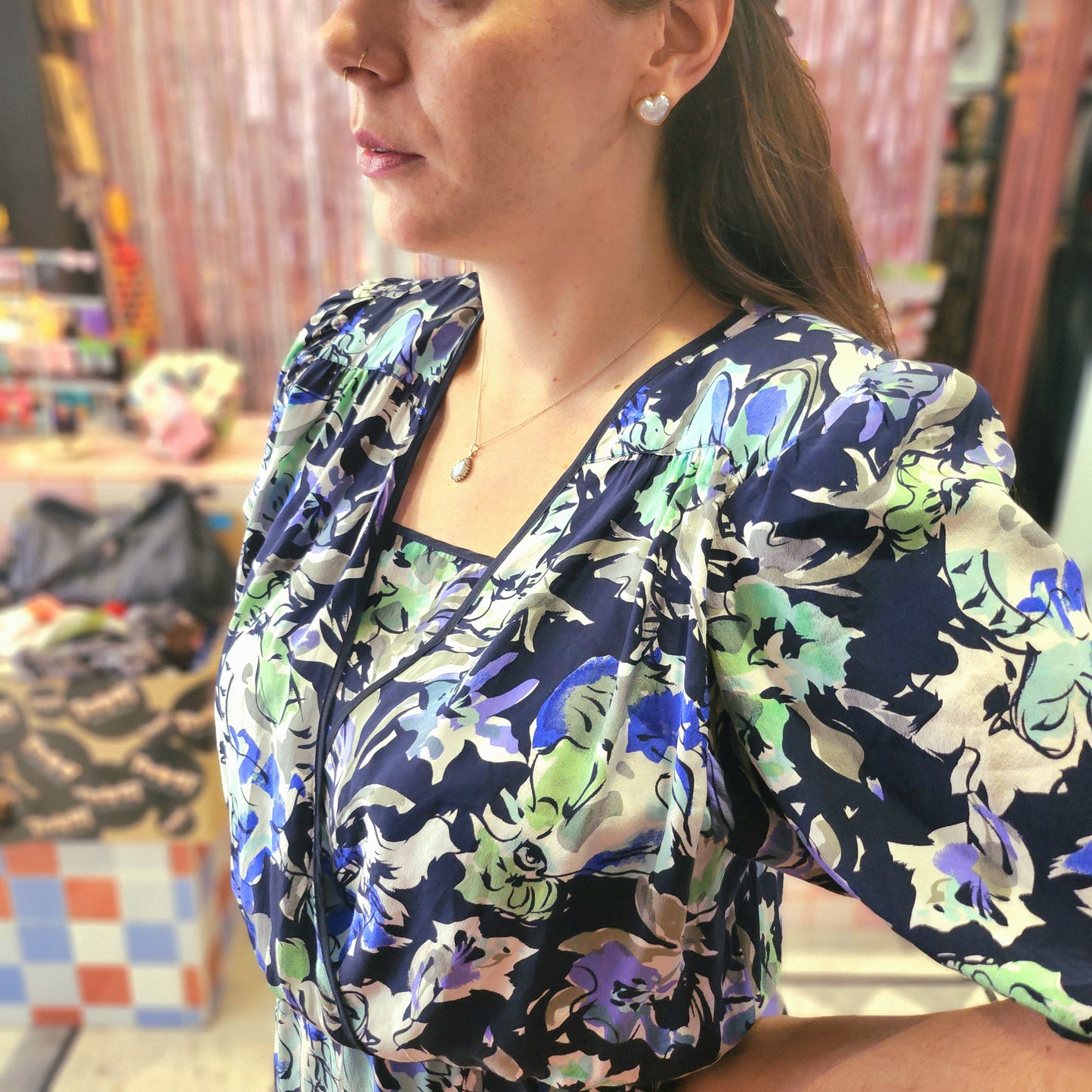100% Silk Vintage Patterned Dress