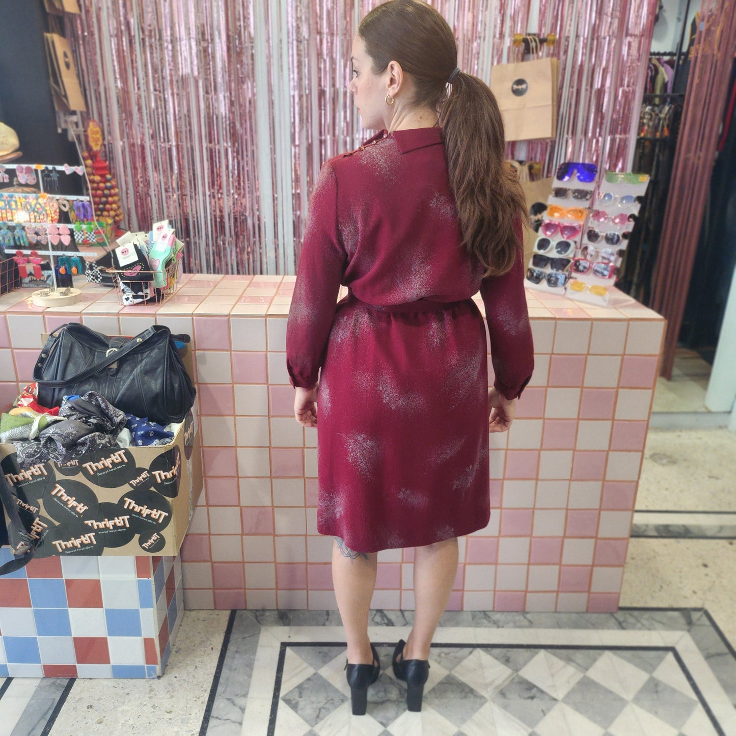 Vintage burgundy dress