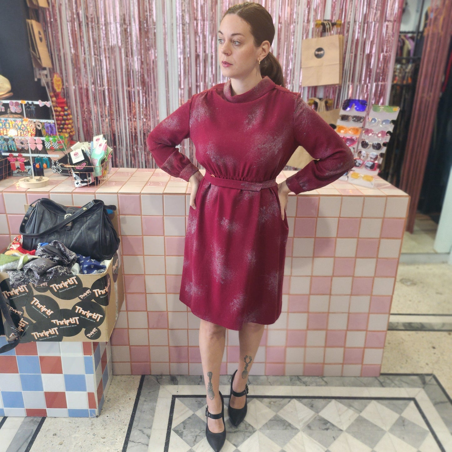 Vintage burgundy dress