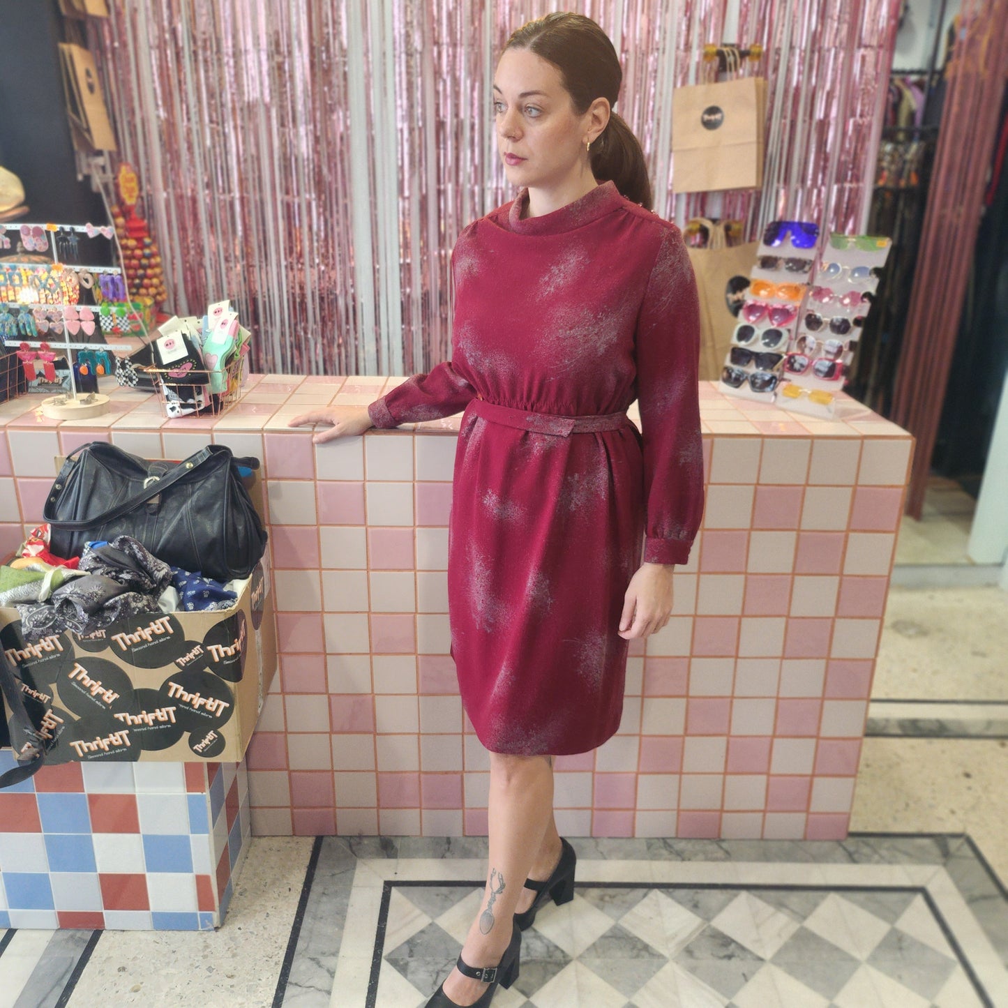 Vintage burgundy dress