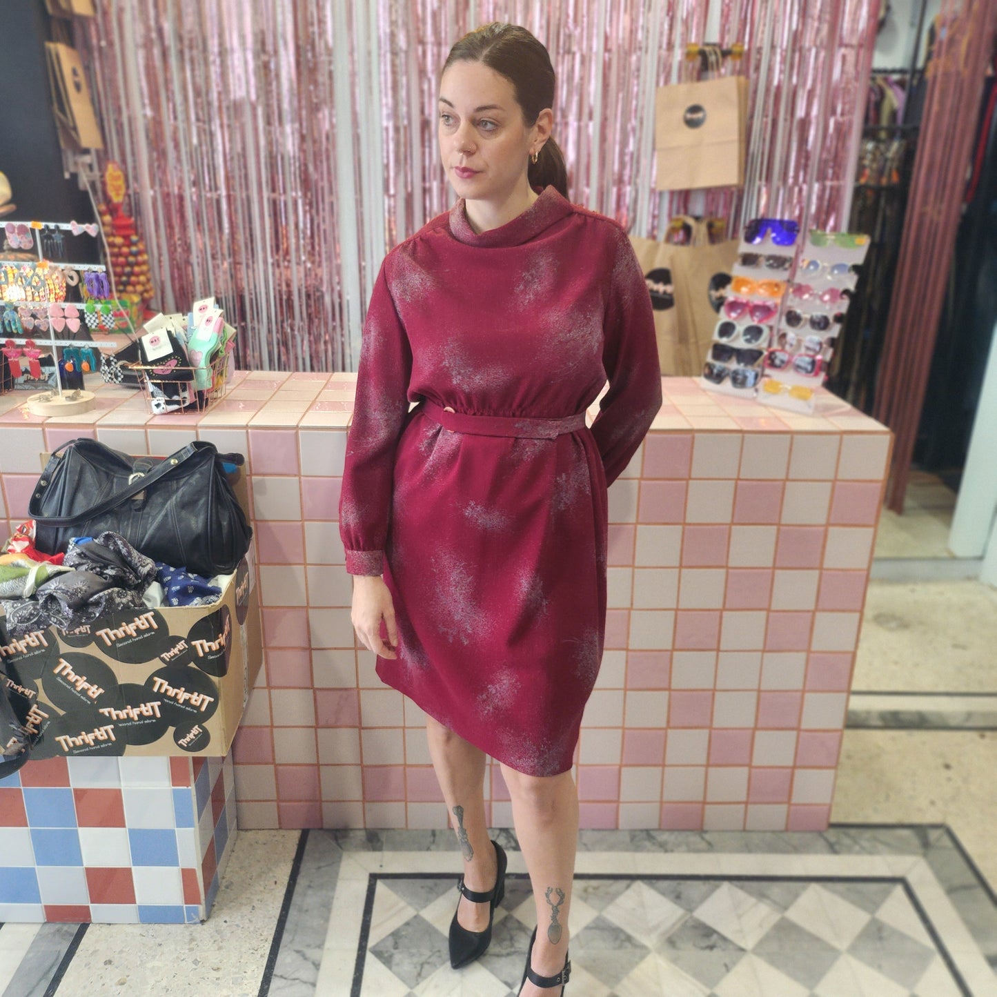 Vintage burgundy dress