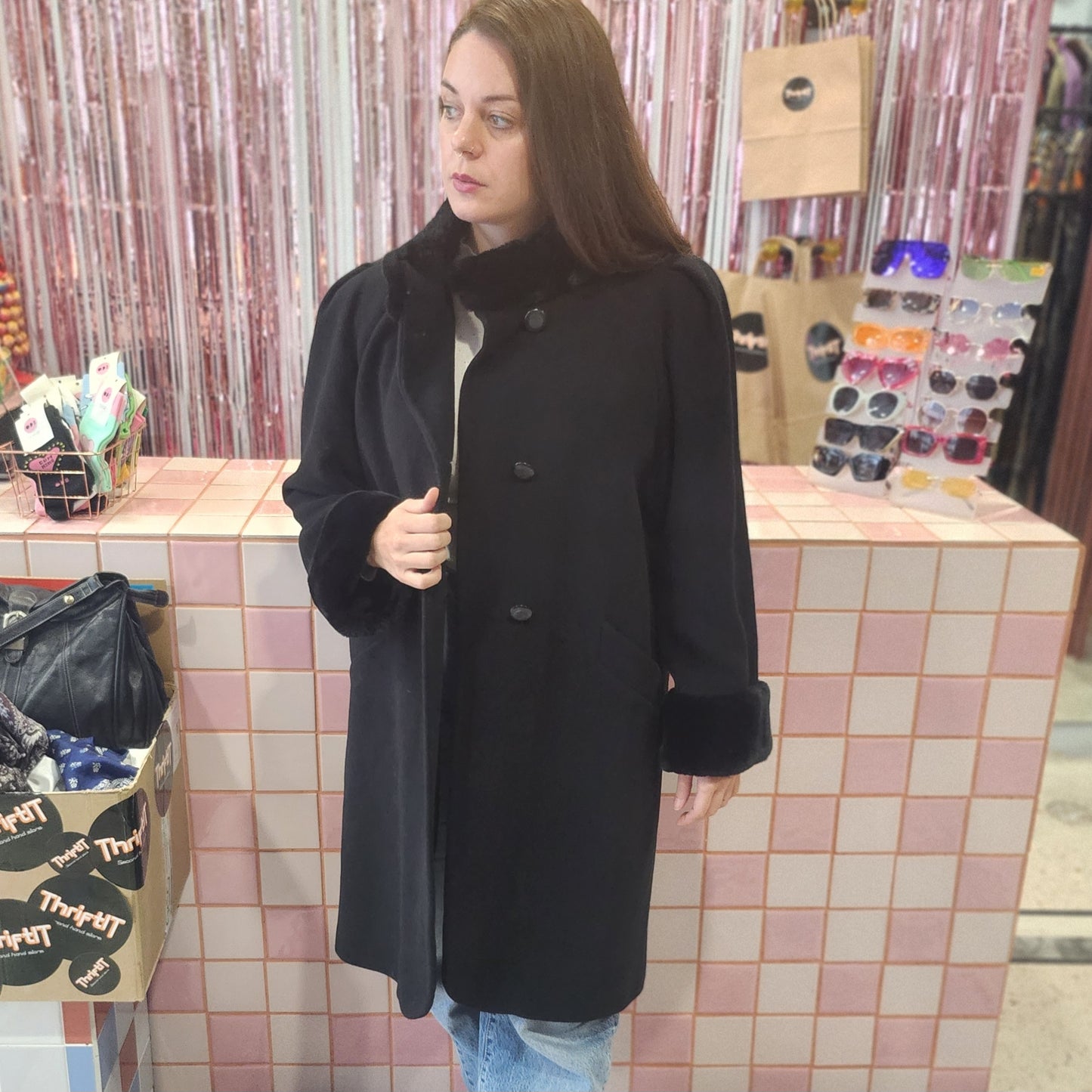 Classy Coat with Fur Details