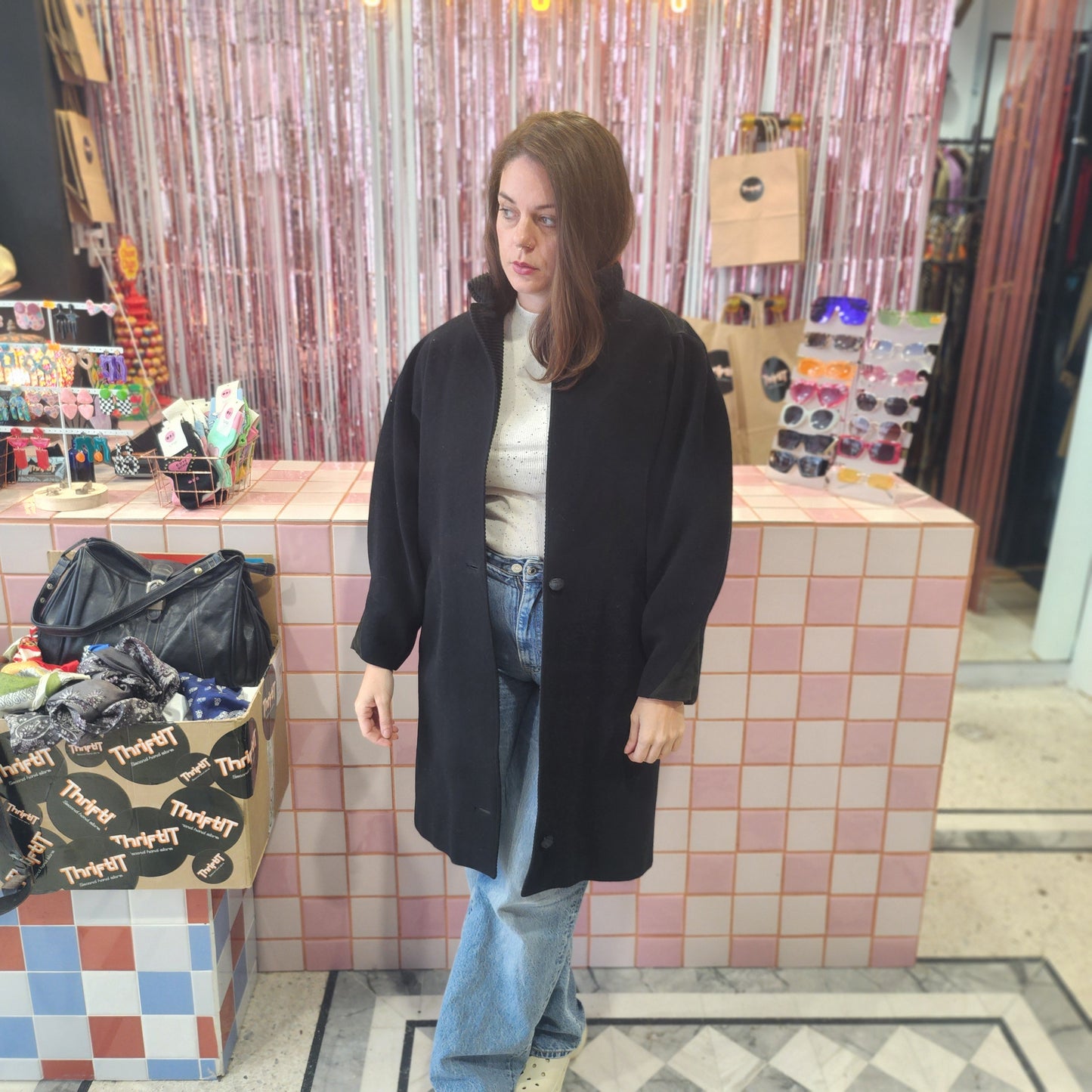 Unique Vintage Puffed Sleeve Wool Coat