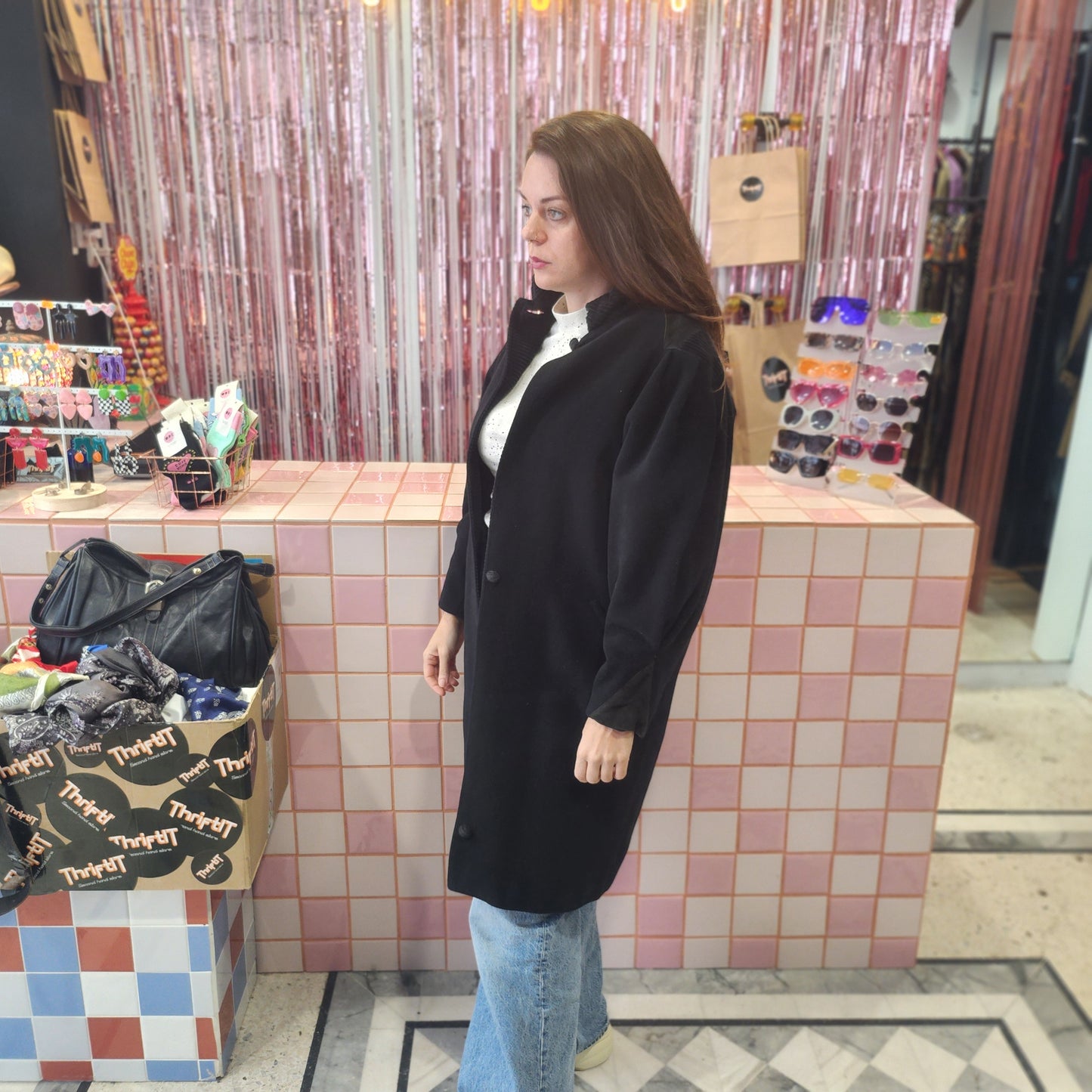 Unique Vintage Puffed Sleeve Wool Coat