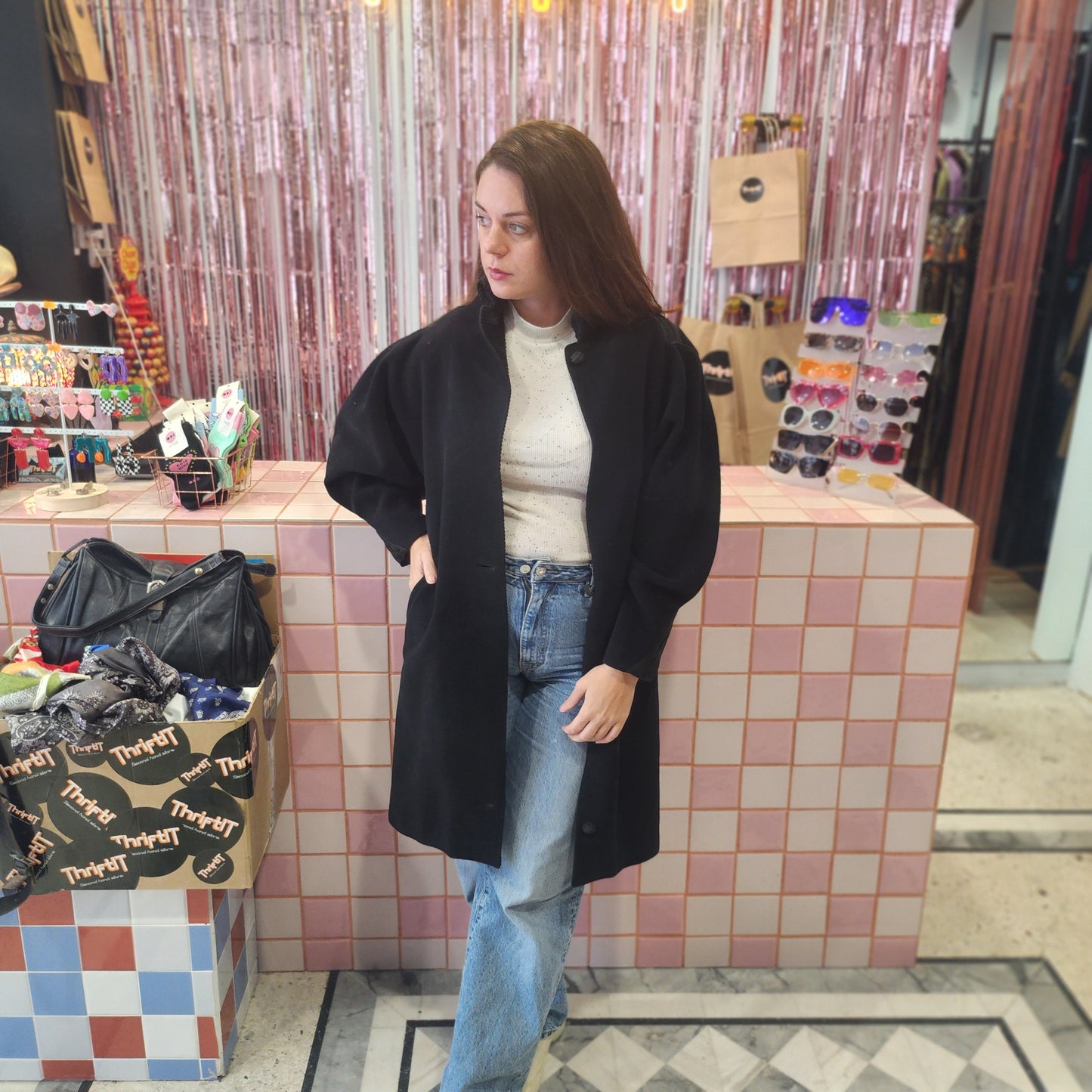 Unique Vintage Puffed Sleeve Wool Coat