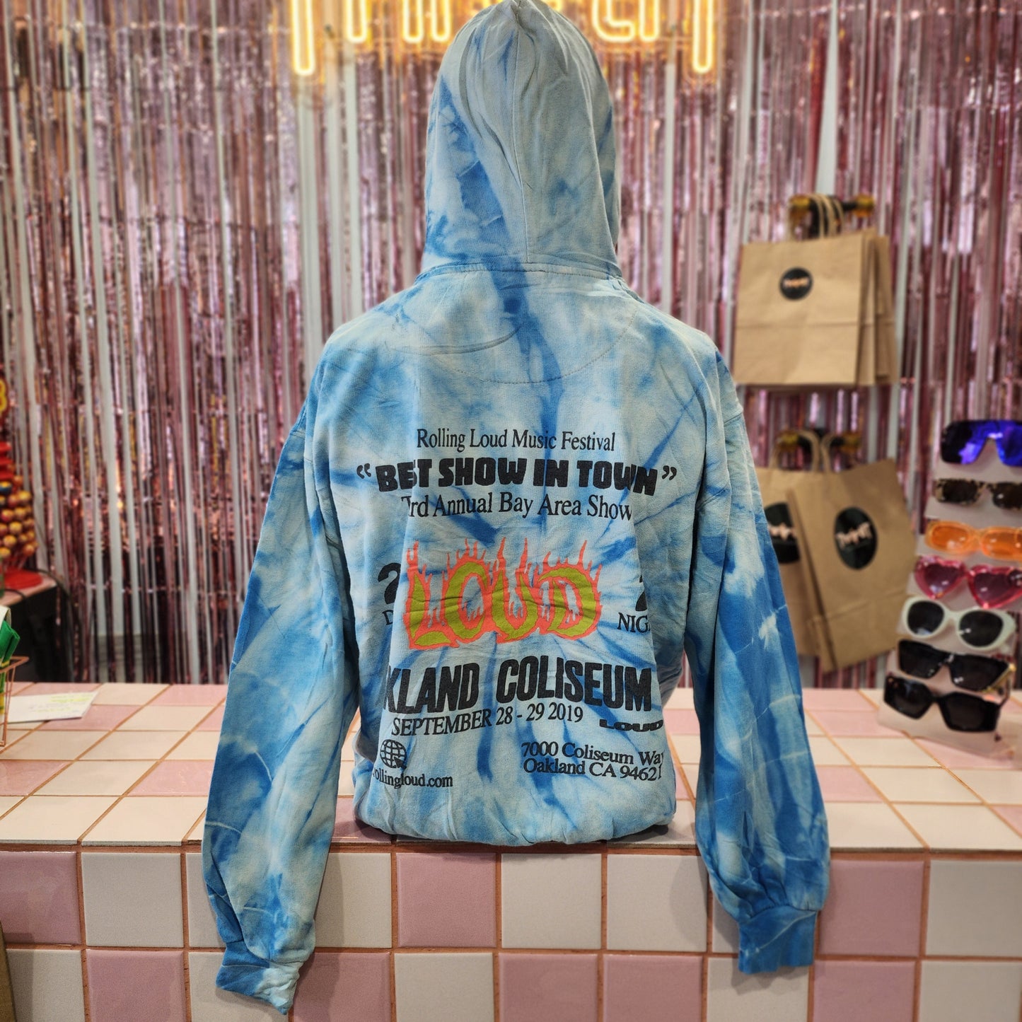 Printed Tie Dye Loud Festival Hoodie