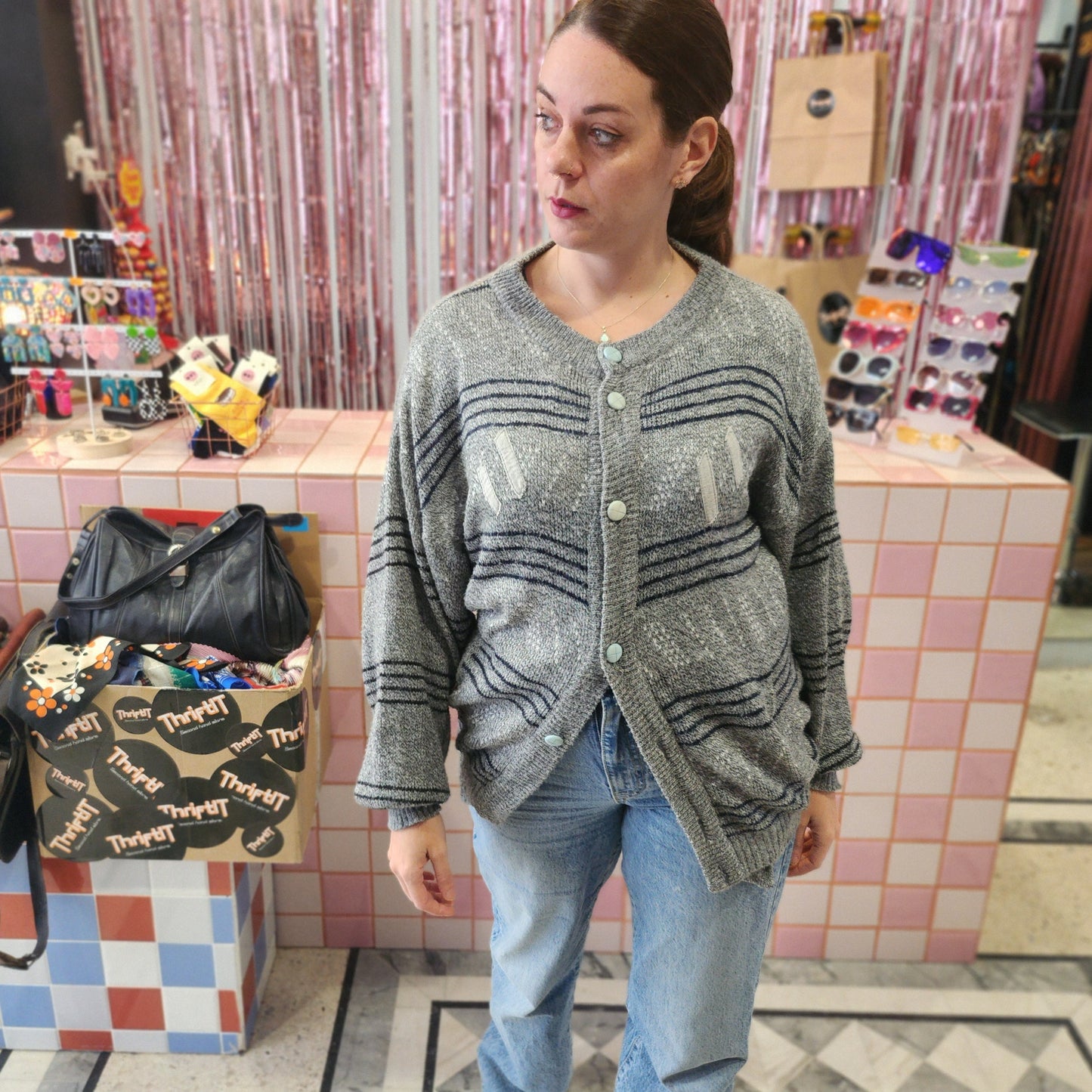 Vintage Wool Mens Cardigan