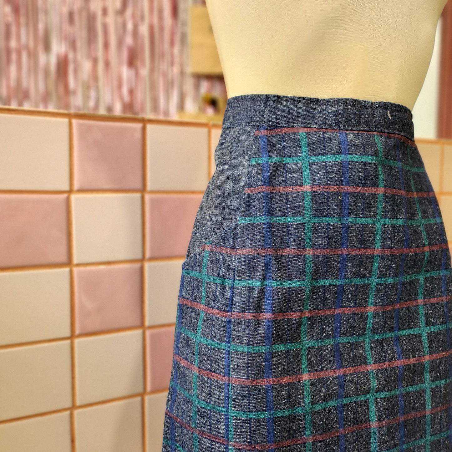 Patterned Denim Skirt