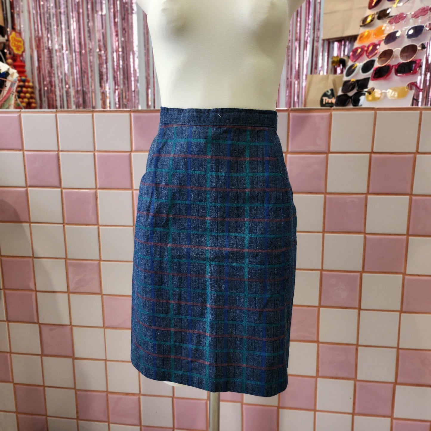 Patterned Denim Skirt