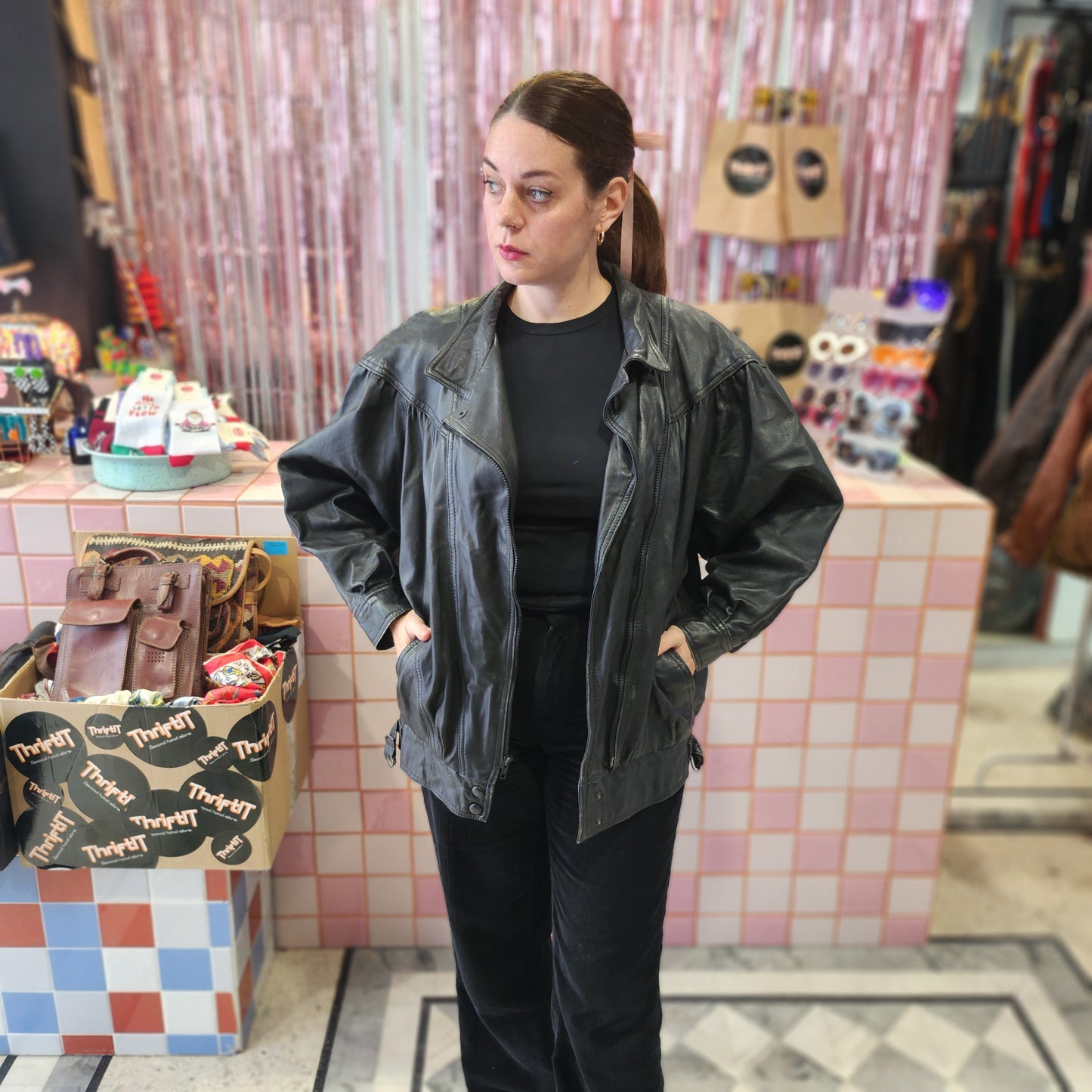 Vintage Puffed Leather Jacket