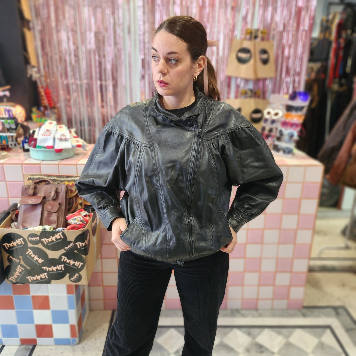 Vintage Puffed Leather Jacket