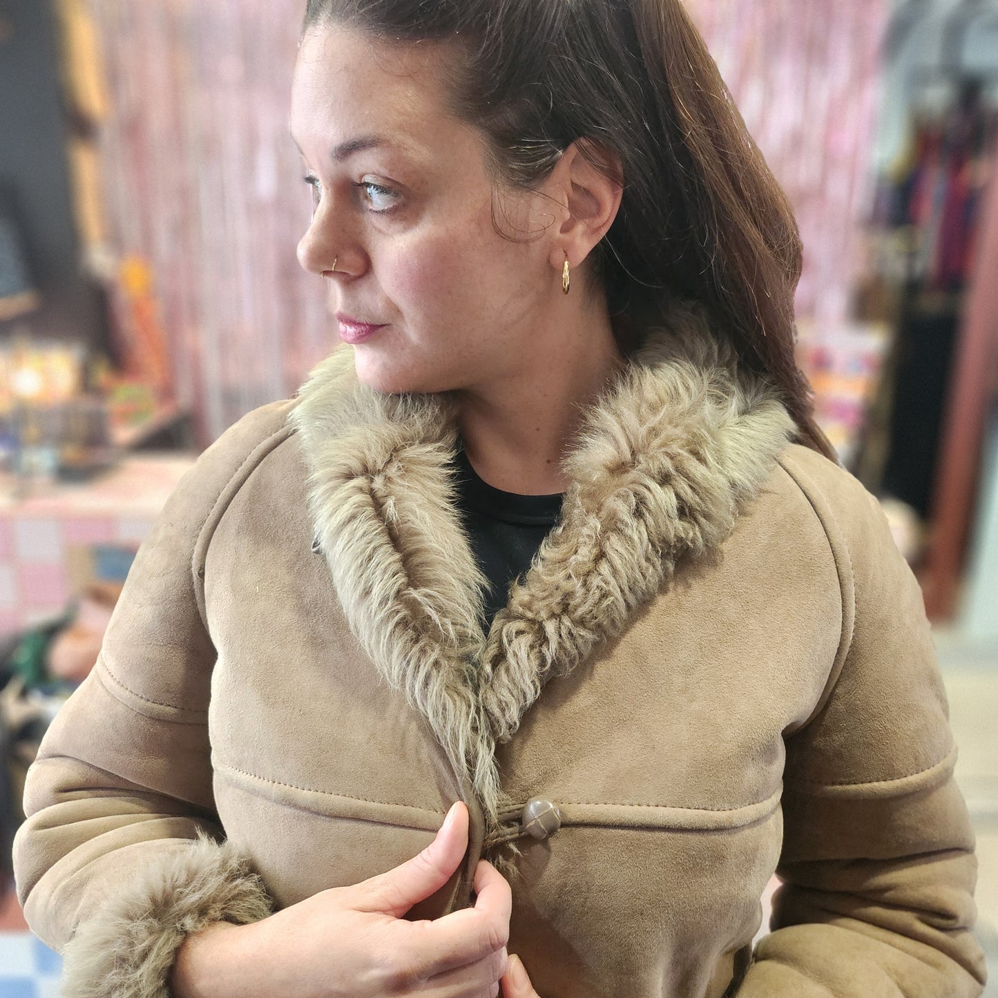 Beautiful Shearling Leather Coat