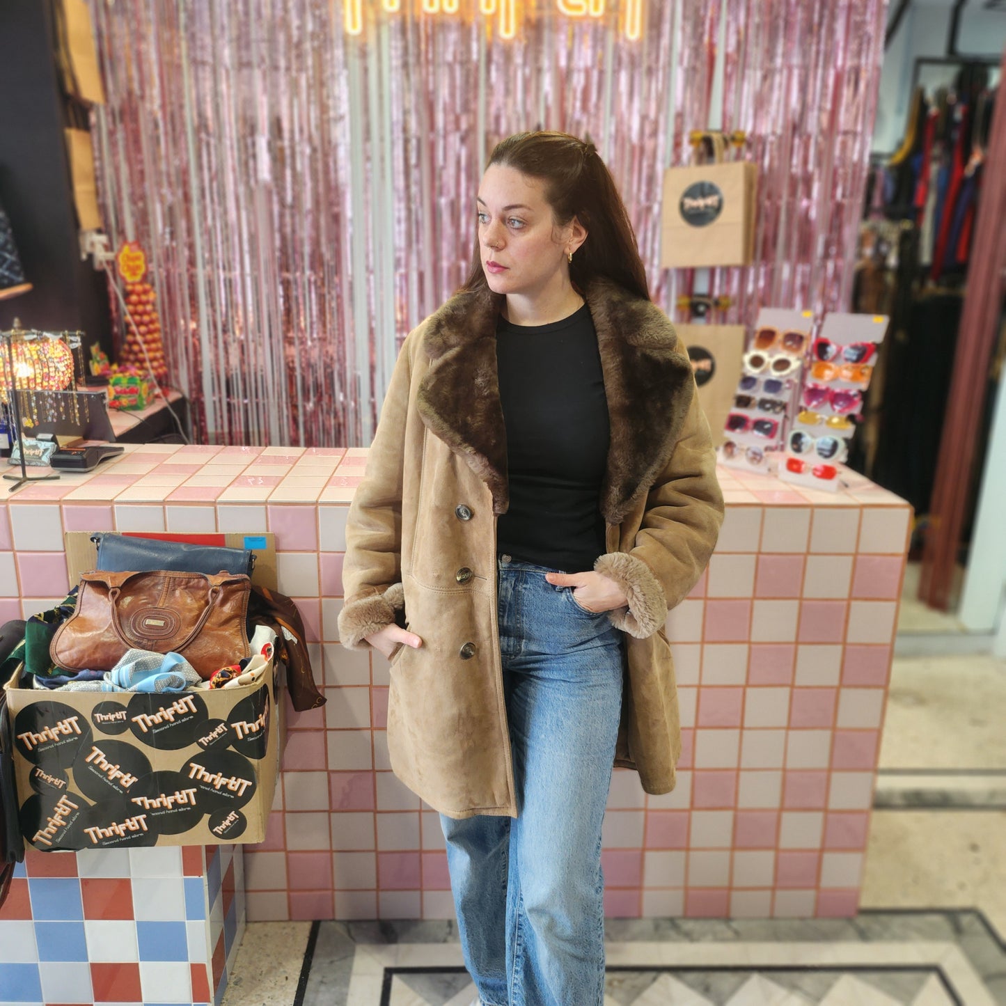 Beautiful Shearling Leather Coat