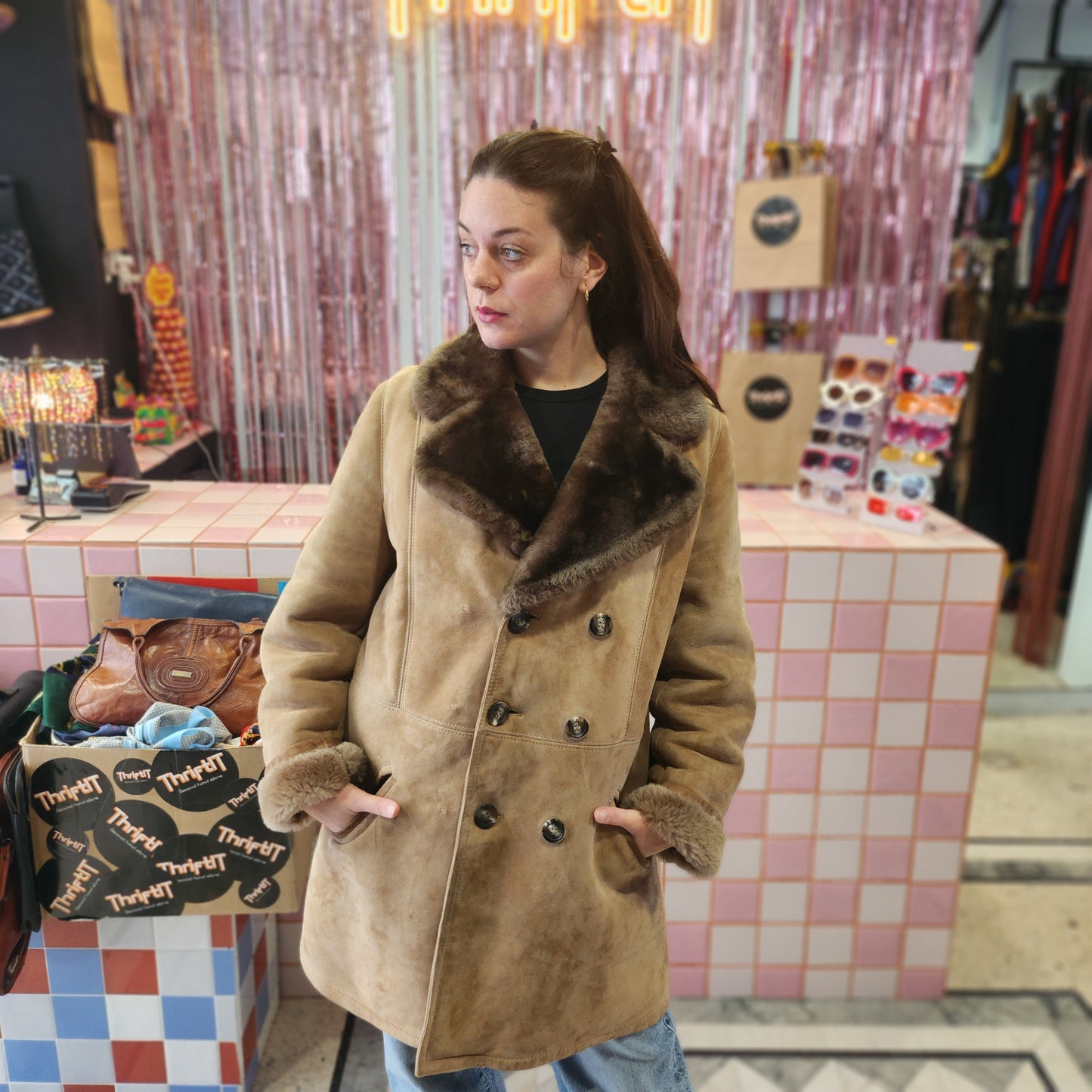 Beautiful Shearling Leather Coat