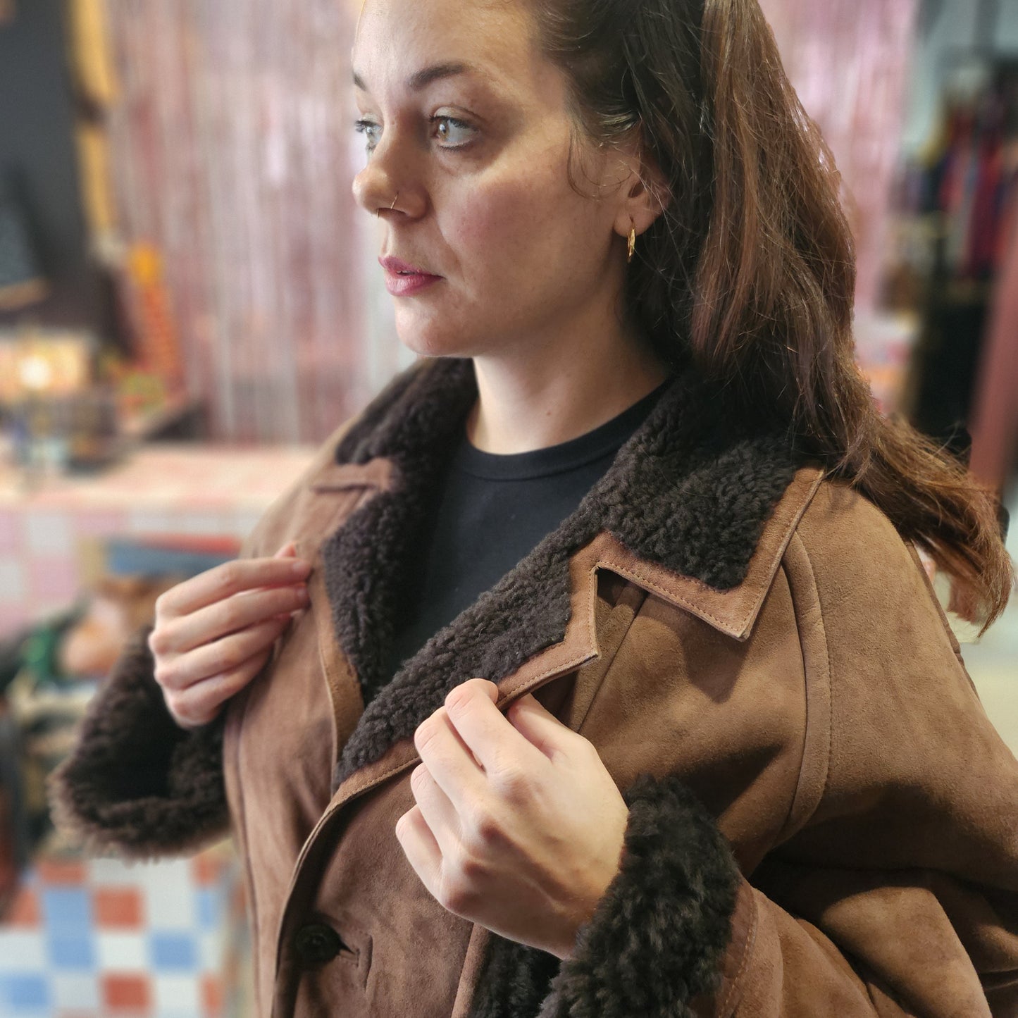 Shearling Leather Coat