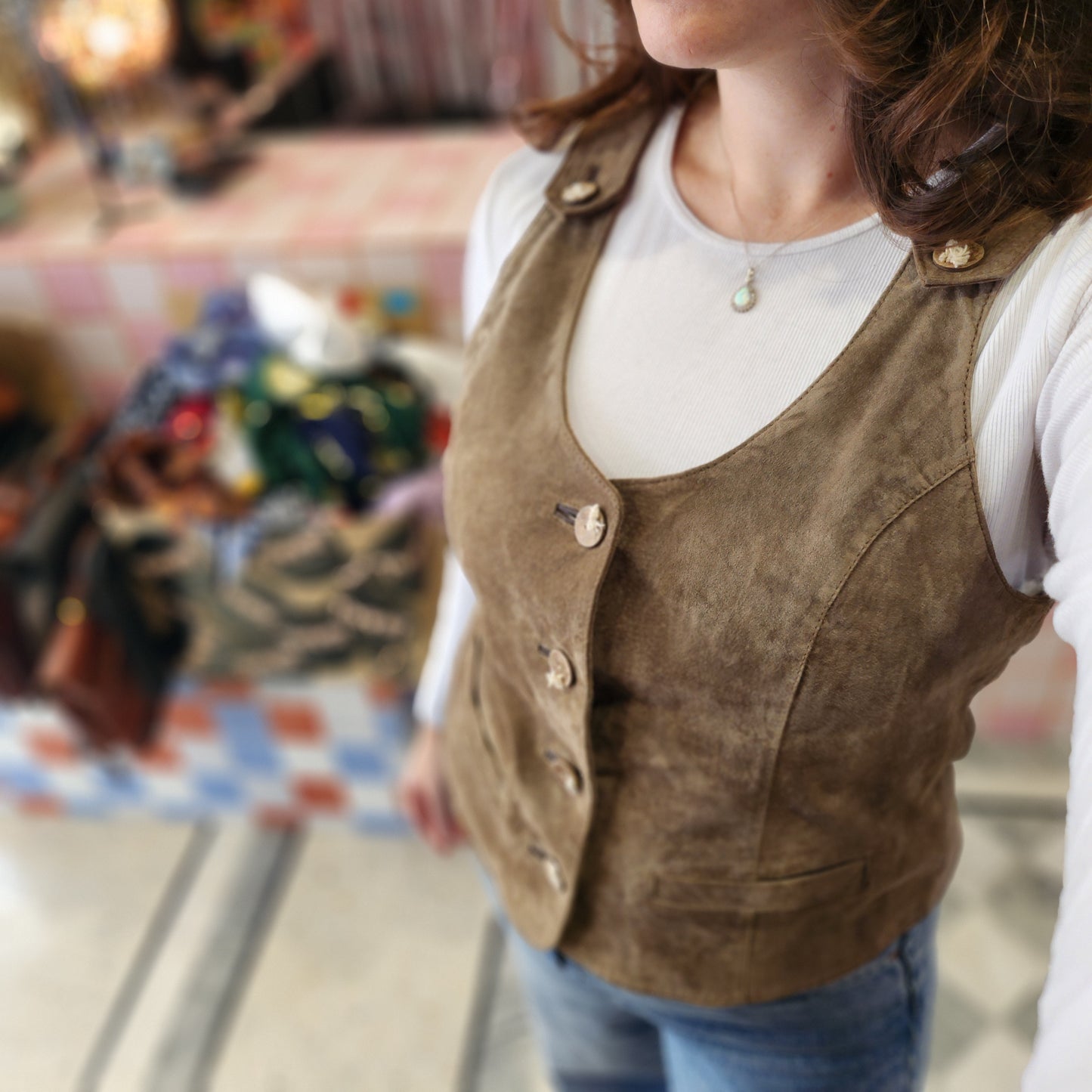 Leather Tyrolean Vest