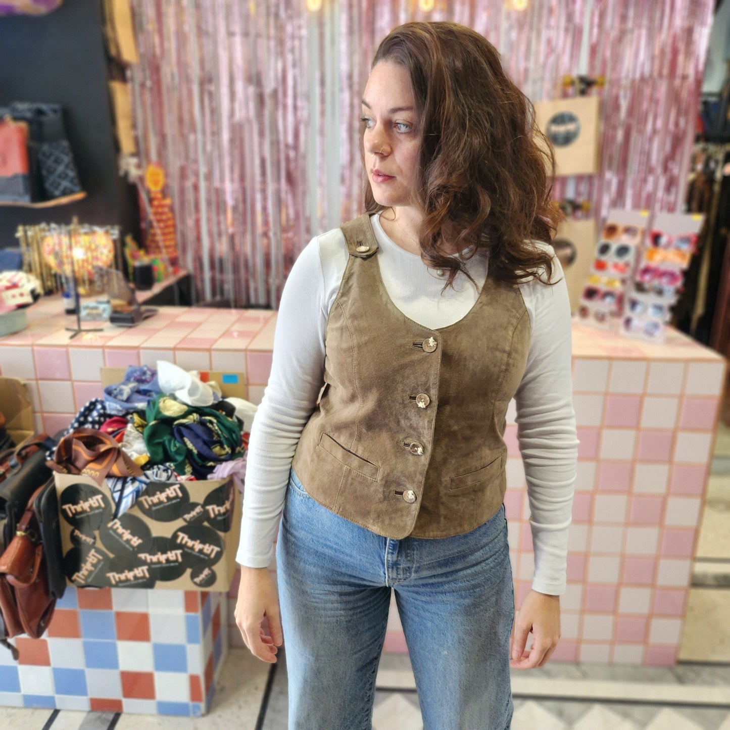 Leather Tyrolean Vest