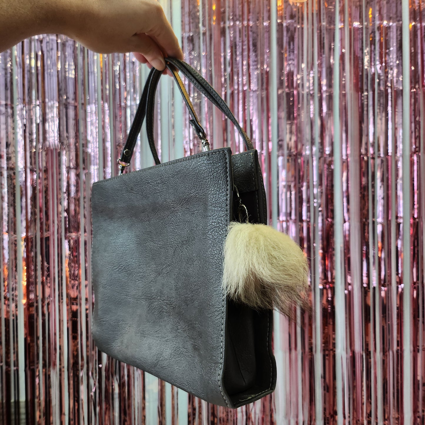 Grey Leather Bag