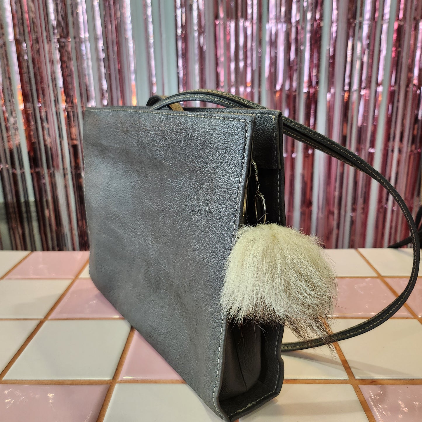 Grey Leather Bag