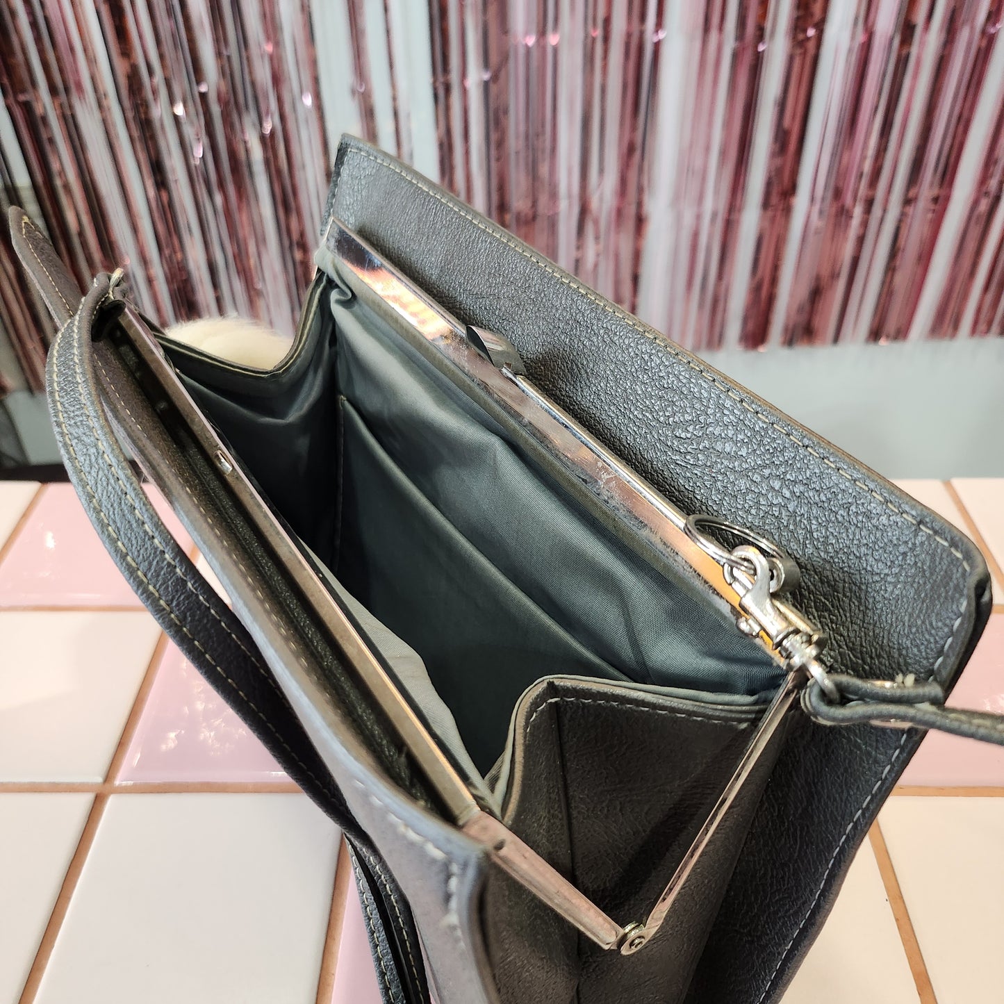 Grey Leather Bag