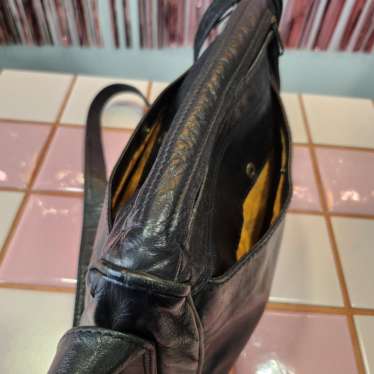 Black Leather Crossbody Bag