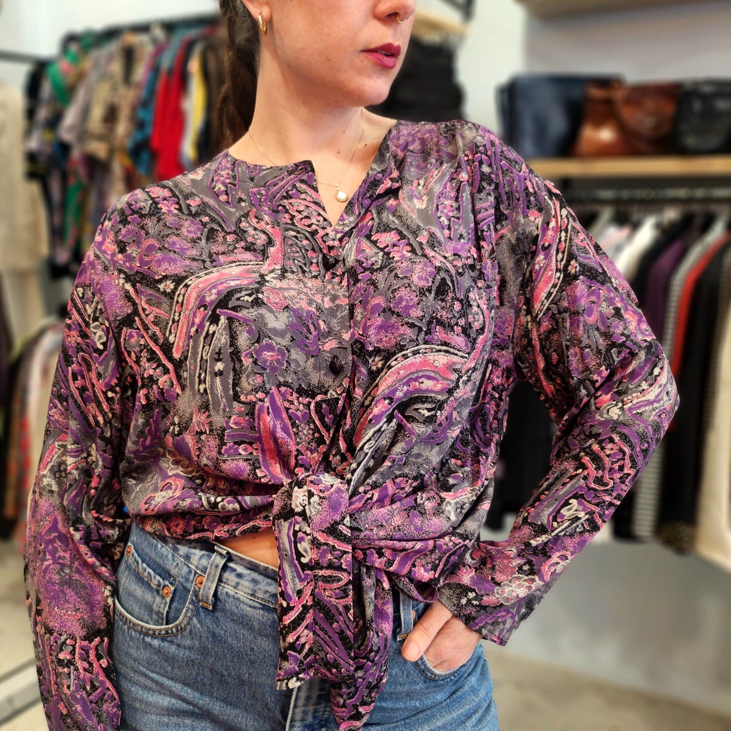 Long Patterned Vintage Shirt