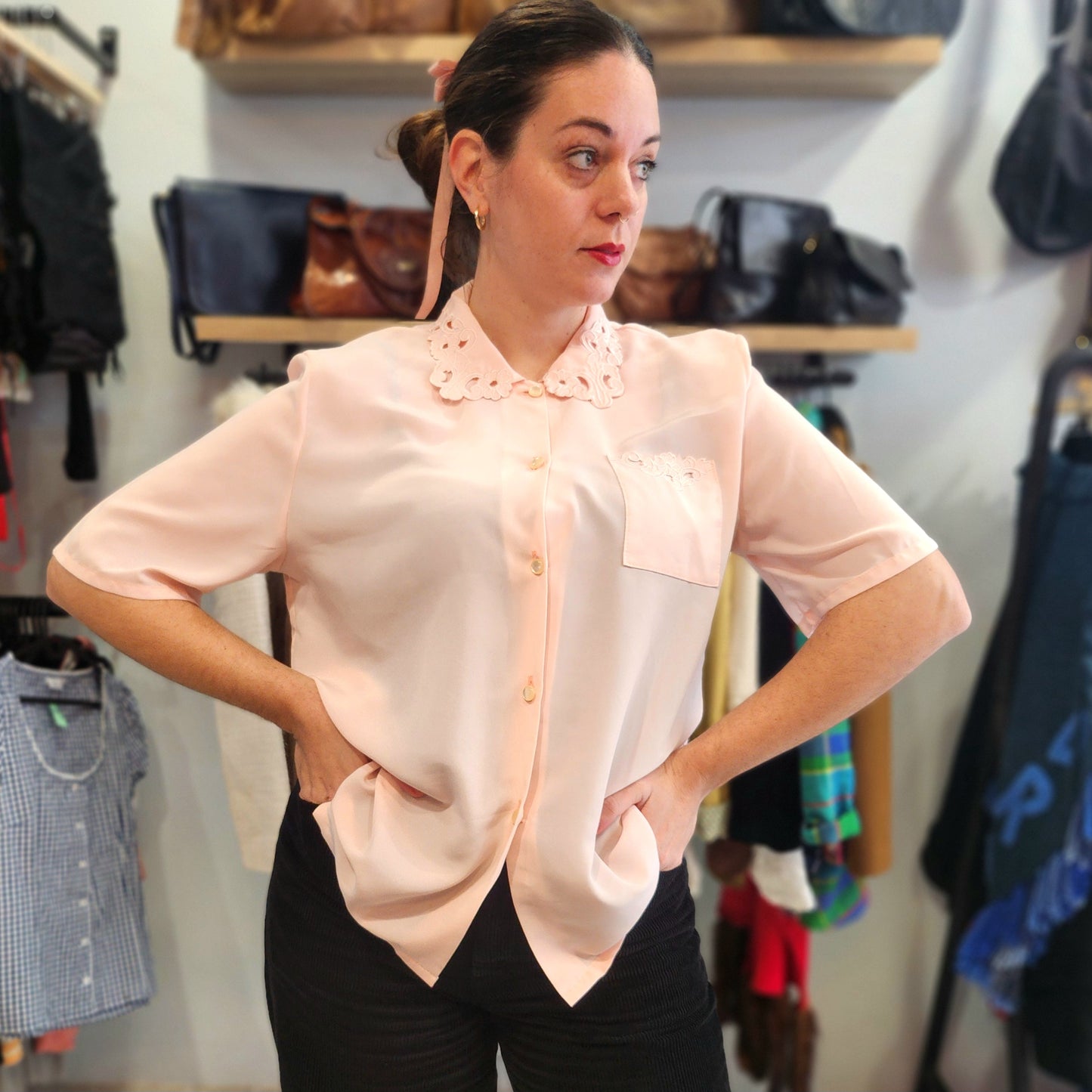 Beautiful Vintage Powder Pink Shirt
