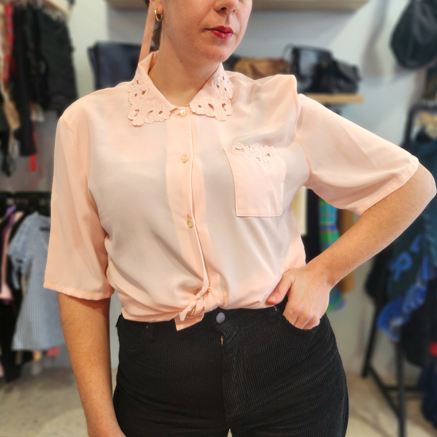 Beautiful Vintage Powder Pink Shirt