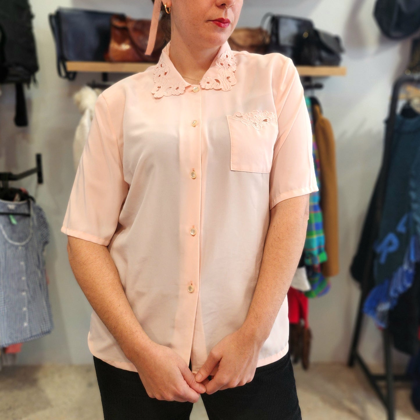 Beautiful Vintage Powder Pink Shirt
